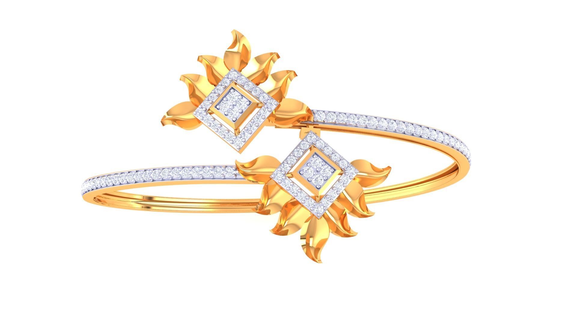 Bi Wild Flowers High Jewelry Italian Diamond Bracelets 3dm stl 3D print model_7