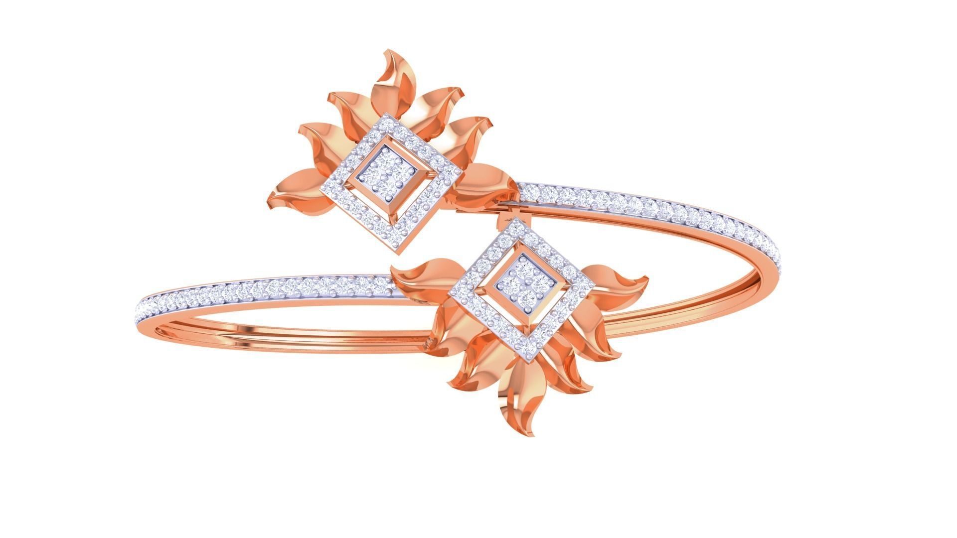 Bi Wild Flowers High Jewelry Italian Diamond Bracelets 3dm stl 3D print model_9