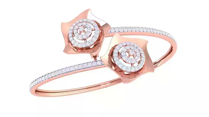 Bi Flower High Jewelry Italian Diamond Bracelets 3dm stl obj  3D print model