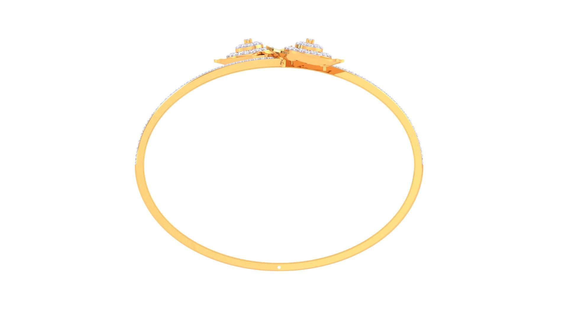 Bi Flower High Jewelry Italian Diamond Bracelets 3dm stl obj  3D print model_12