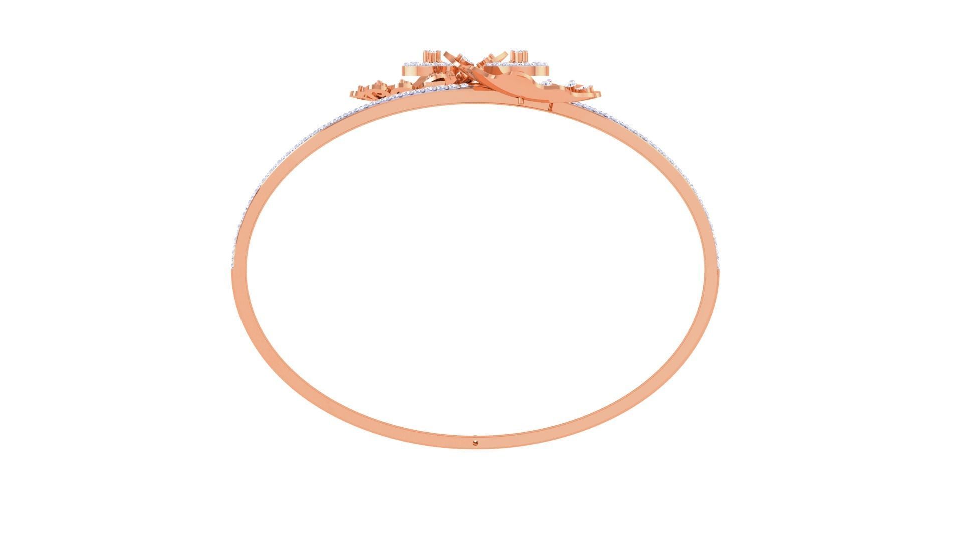 Bi Flower High Jewelry Italian Diamond Bracelets 3dm stl obj 3D print model_12