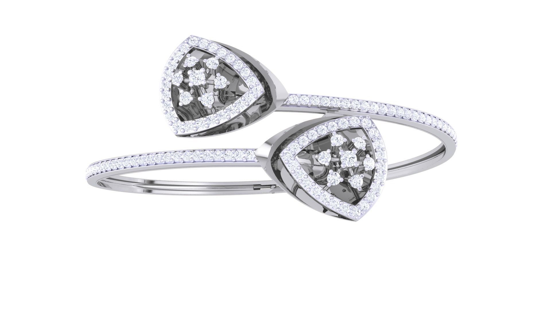 Bi Flower High Jewelry Italian Diamond Bracelets 3dm stl obj  3D print model_8