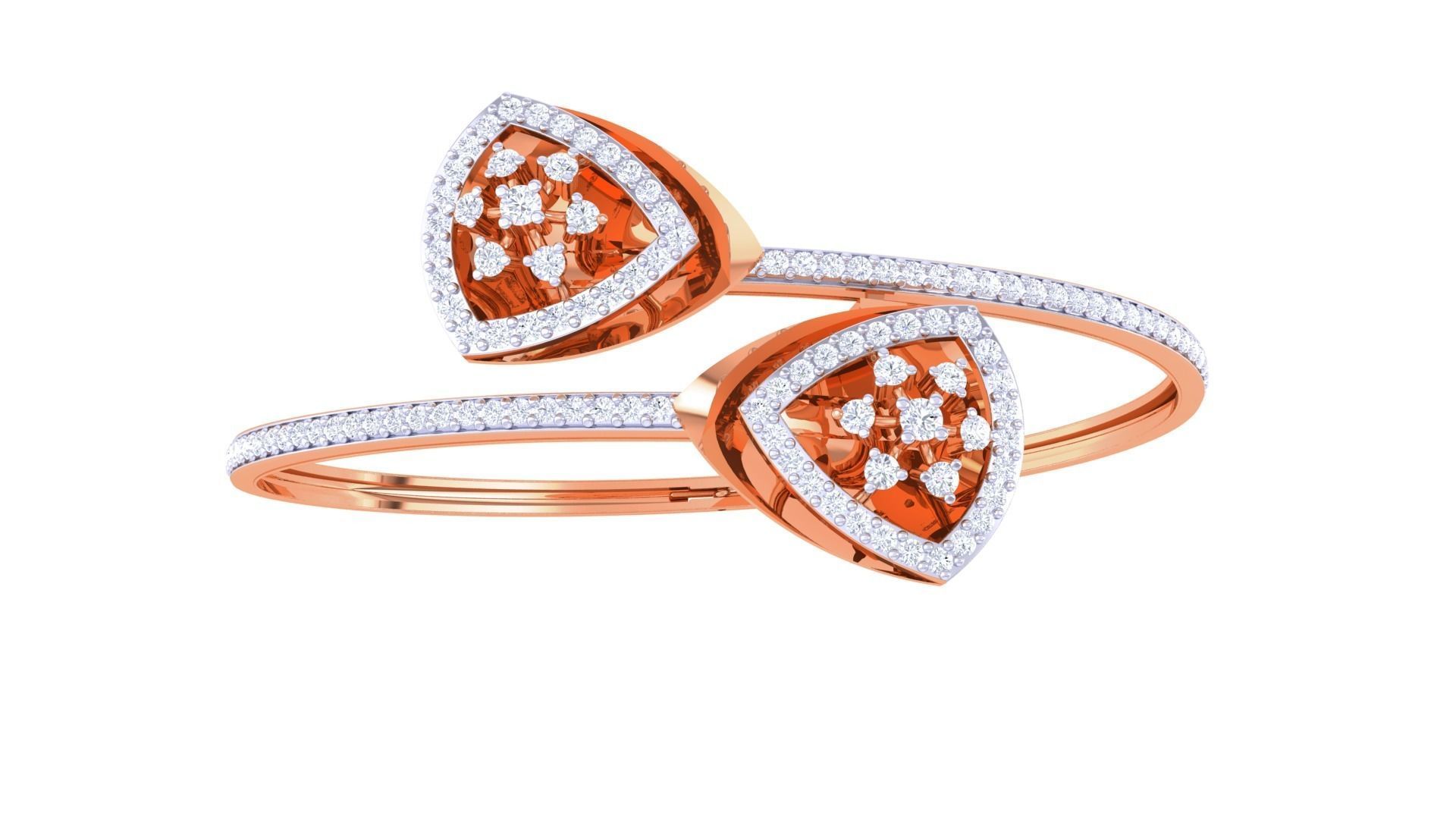 Bi Flower High Jewelry Italian Diamond Bracelets 3dm stl obj  3D print model_9