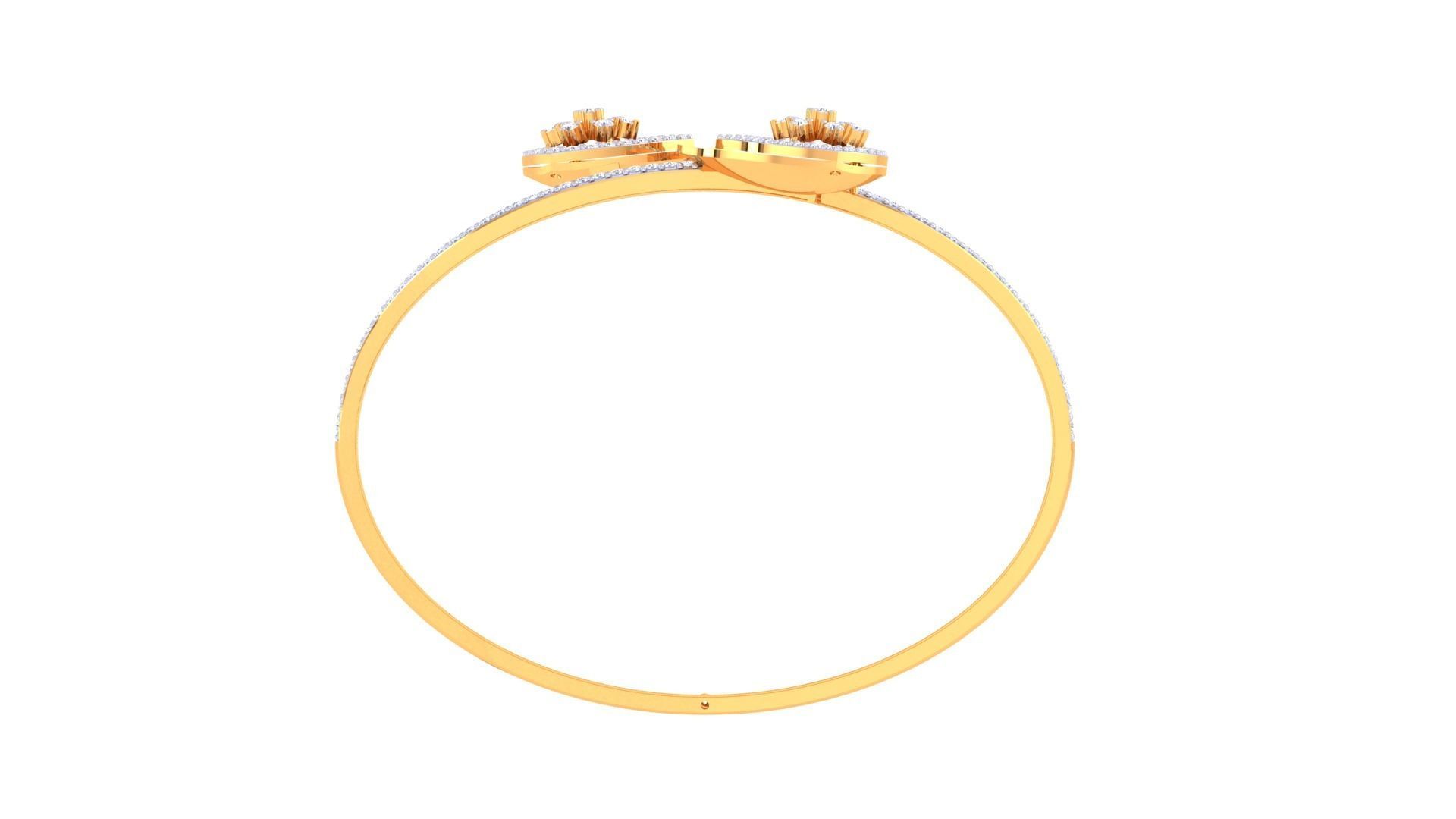 Bi Flower High Jewelry Italian Diamond Bracelets 3dm stl obj  3D print model_11