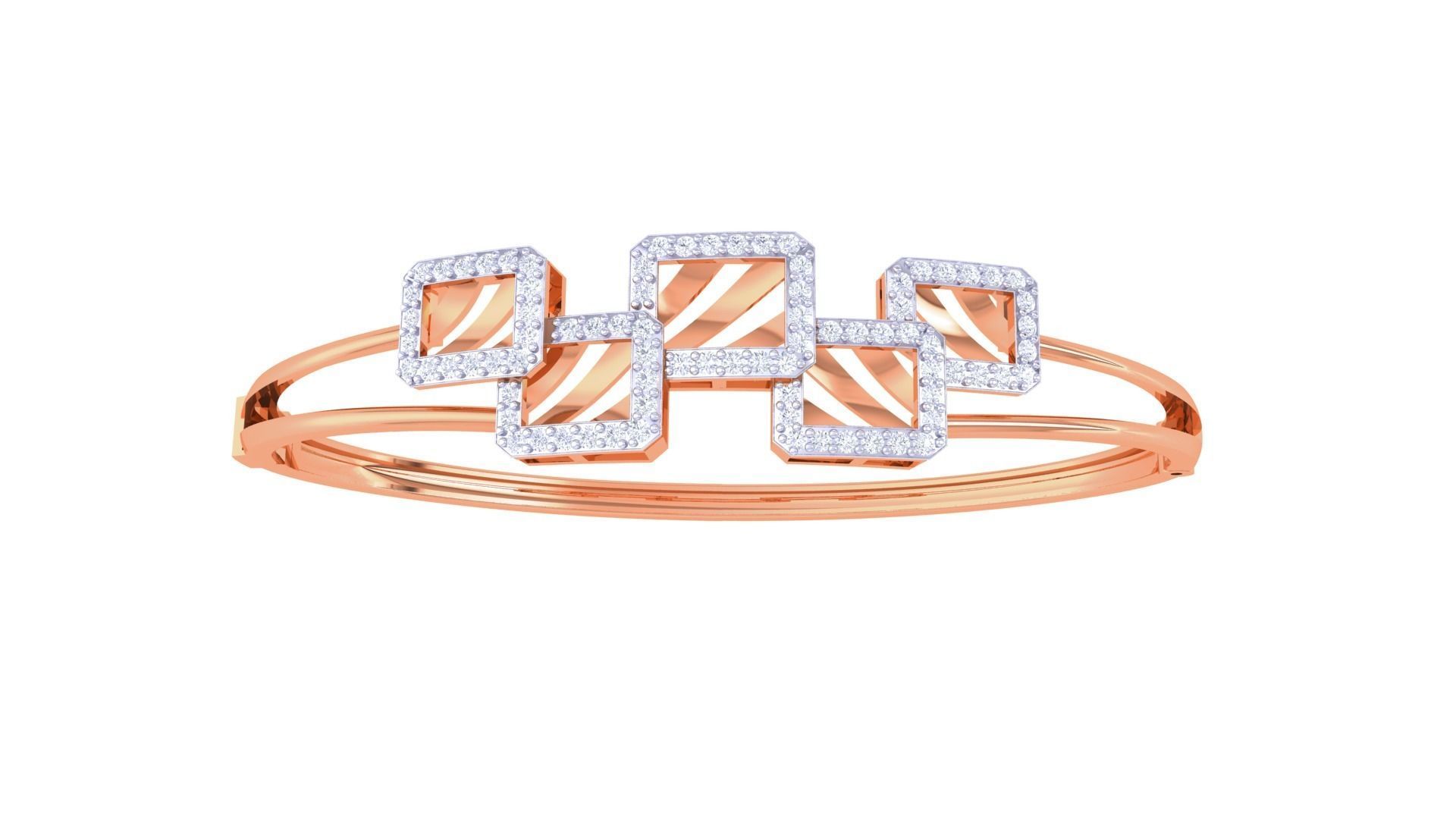 5 Squares High Jewelry Italian Diamond Bracelets 3dm stl obj  3D print model_9