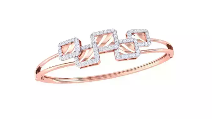 5 Squares High Jewelry Italian Diamond Bracelets 3dm stl obj  3D print model
