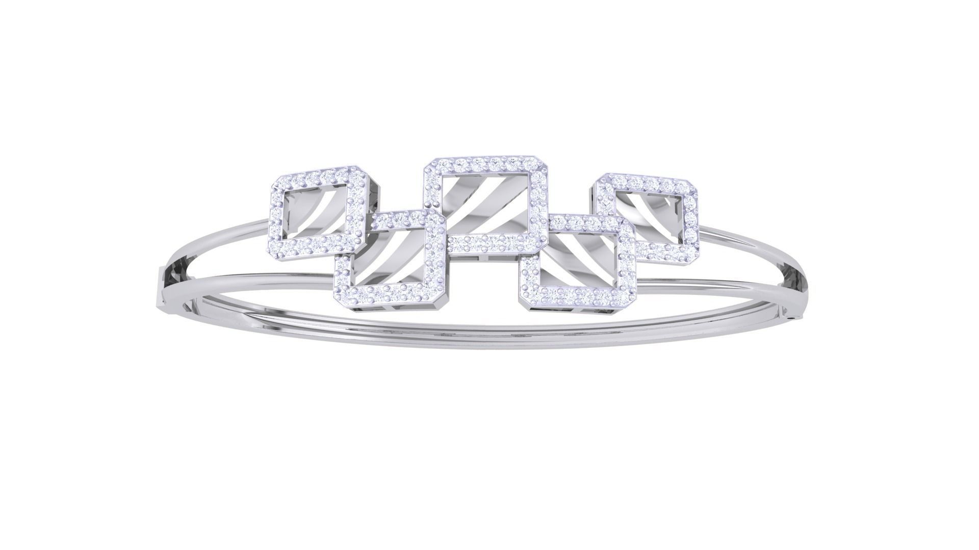 5 Squares High Jewelry Italian Diamond Bracelets 3dm stl obj  3D print model_7