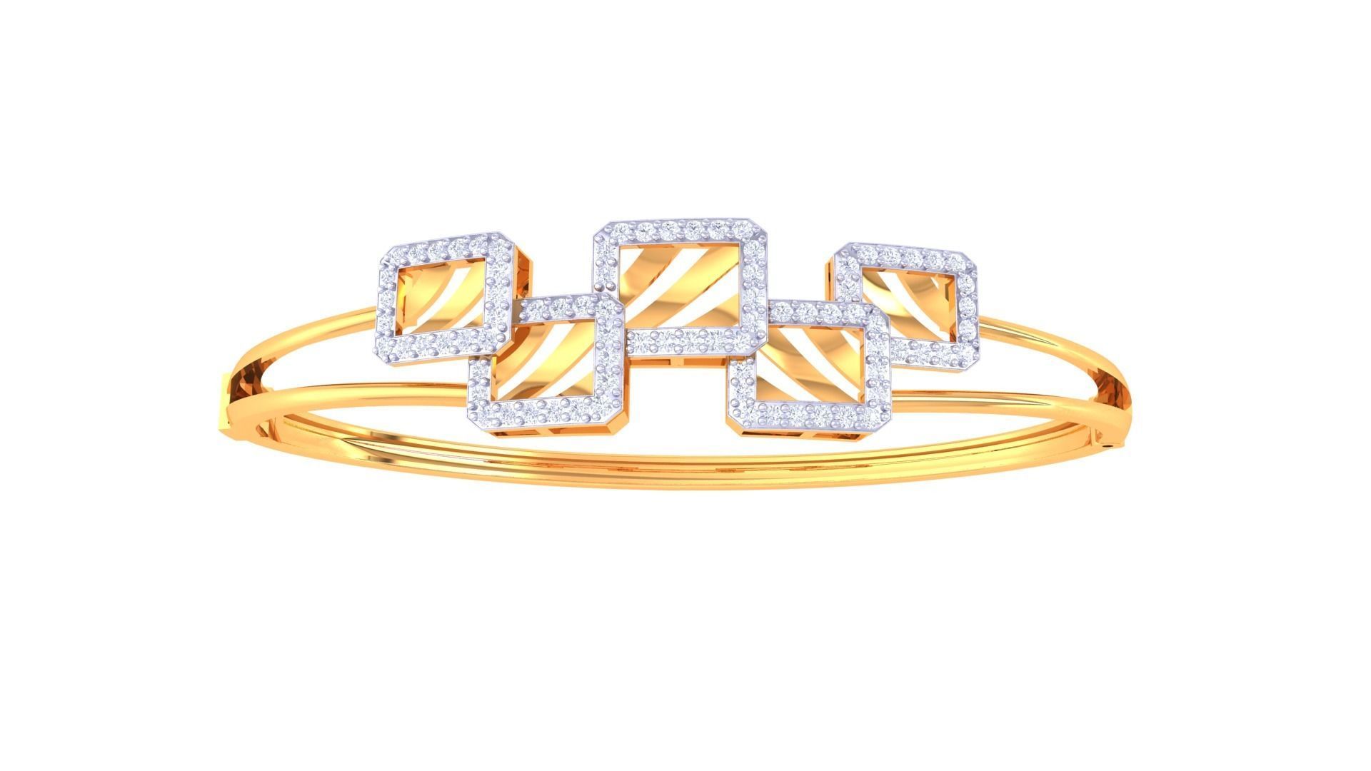 5 Squares High Jewelry Italian Diamond Bracelets 3dm stl obj  3D print model_8