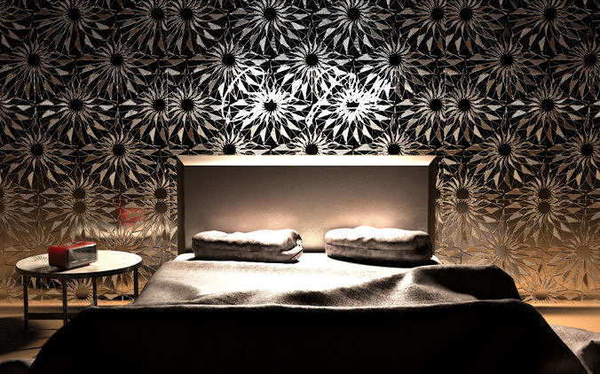 Classic Bed Low-poly 3D model