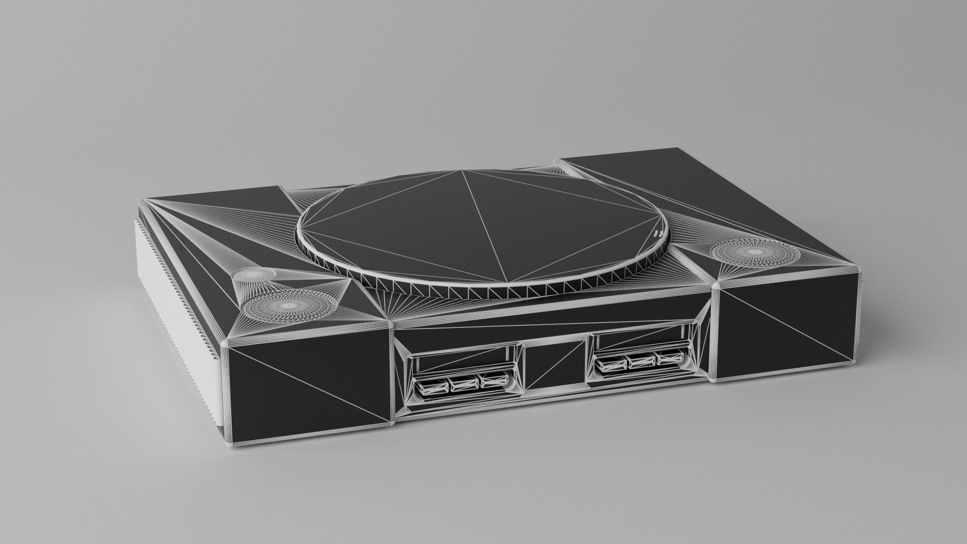 Cartoon Sony Playstation Classic Gaming Console 3D model_3