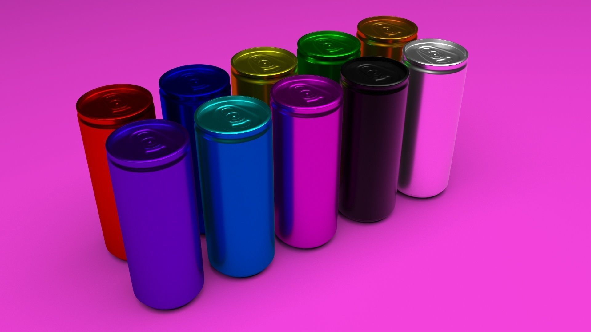 Colored Soda Cans Set 3D model_8