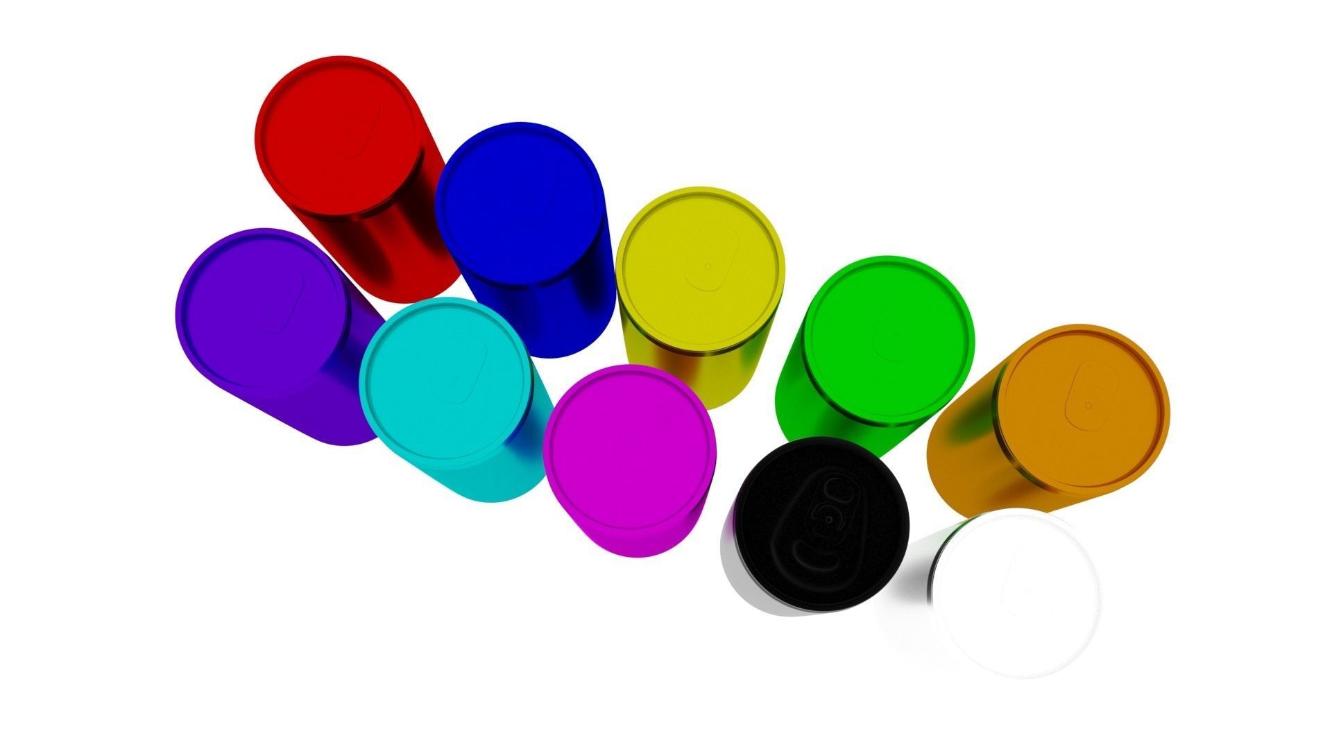 Colored Soda Cans Set 3D model_11