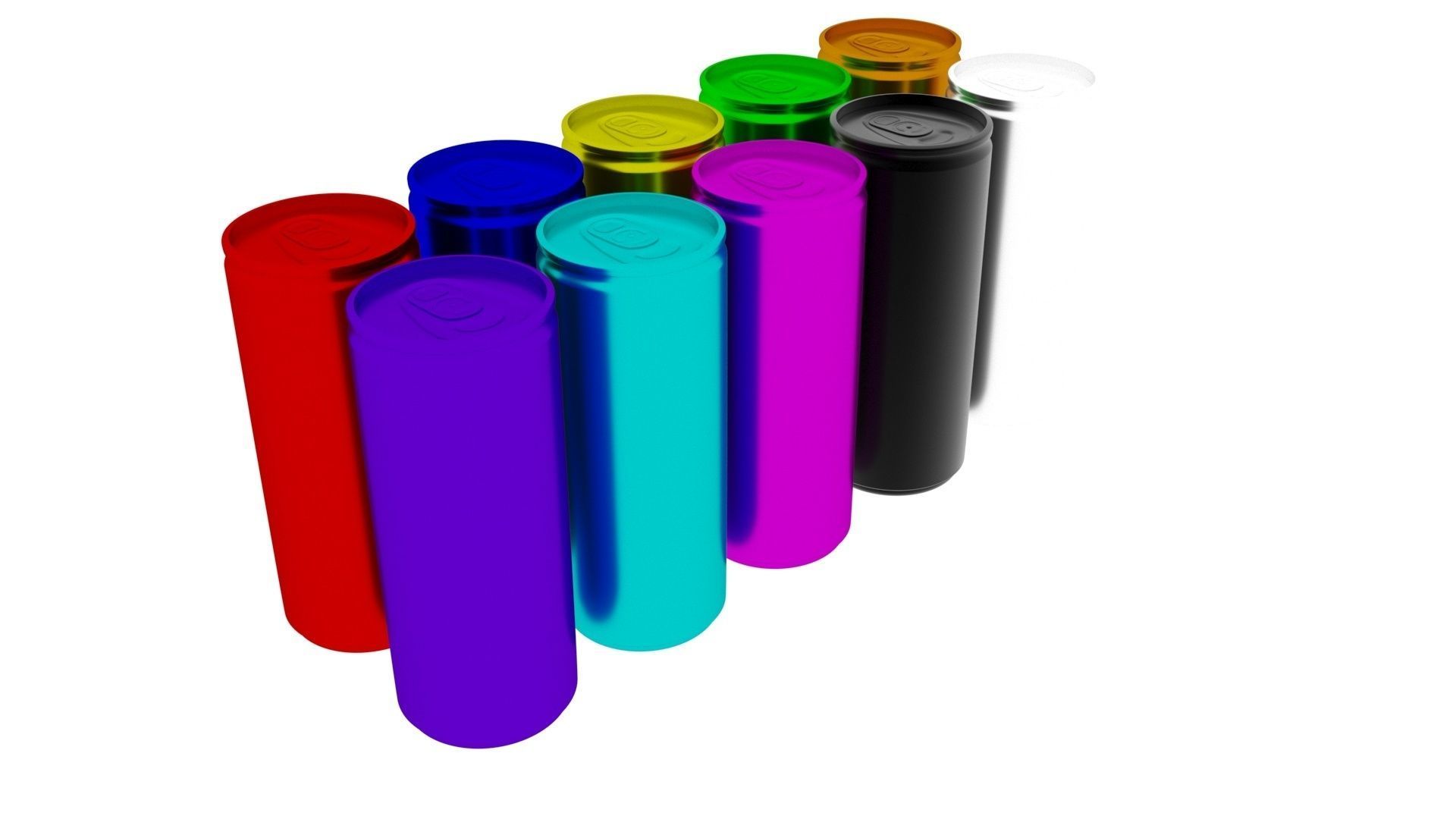 Colored Soda Cans Set 3D model_10
