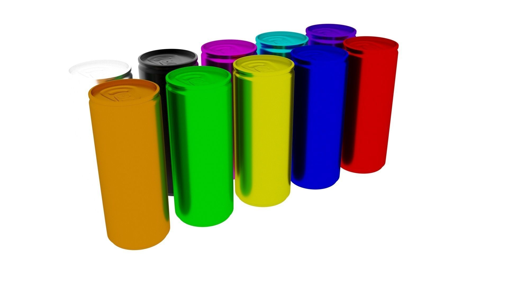 Colored Soda Cans Set 3D model_12
