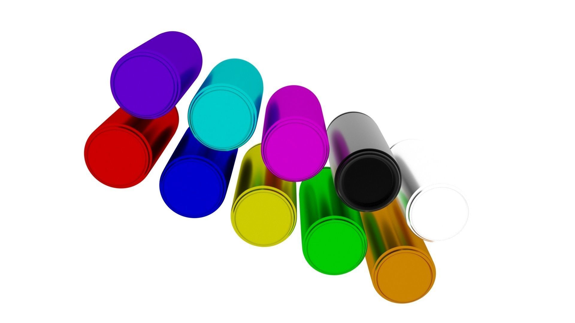 Colored Soda Cans Set 3D model_14