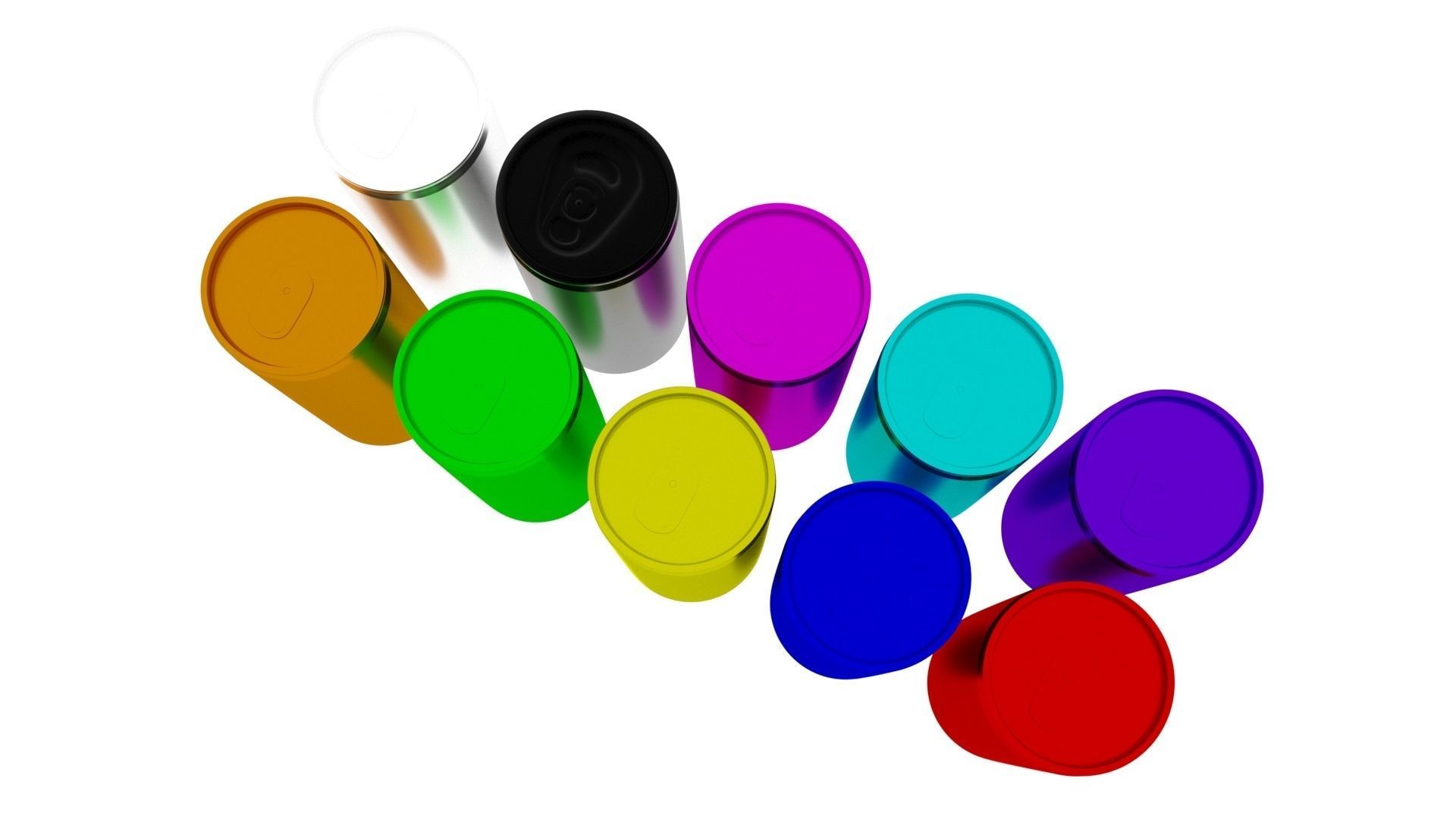 Colored Soda Cans Set 3D model_13