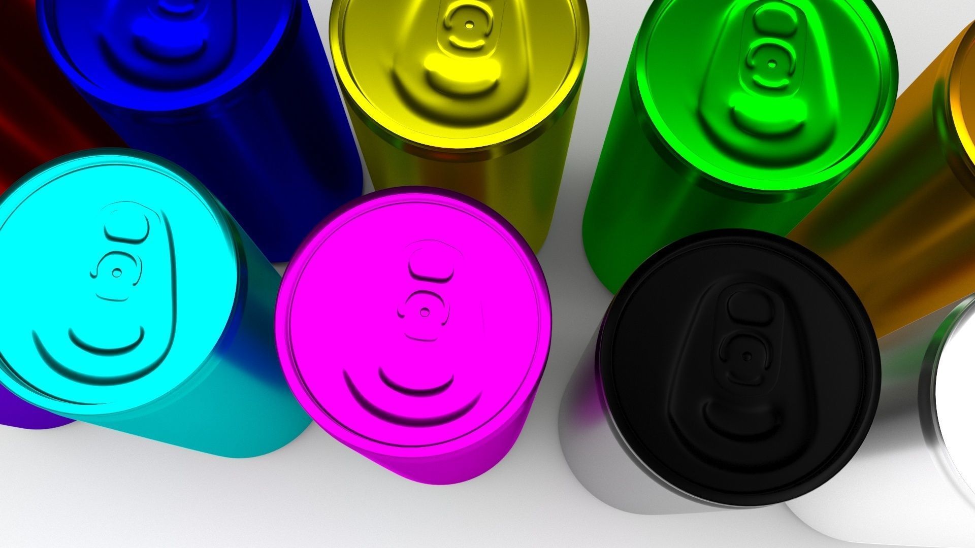Colored Soda Cans Set 3D model_5