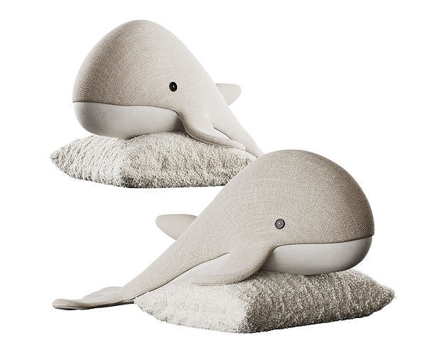 Cute plush whale 3D model
