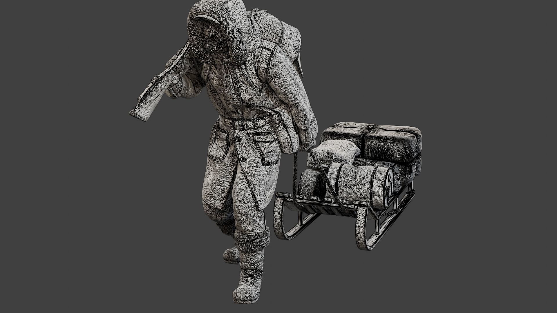 Post-Apocalyptic Male PAM1 001 3D print model_12