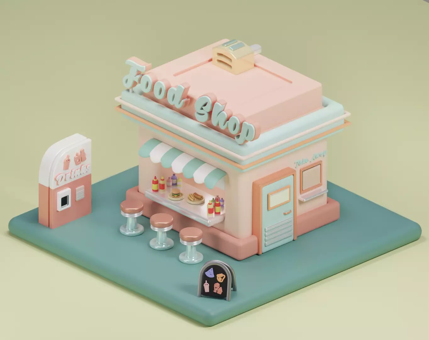 Food Shop 3D model_0