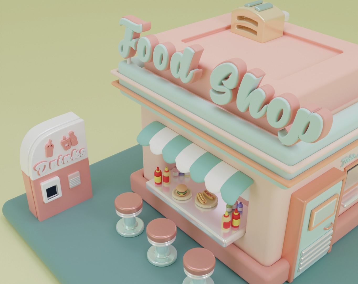 Food Shop 3D model_3