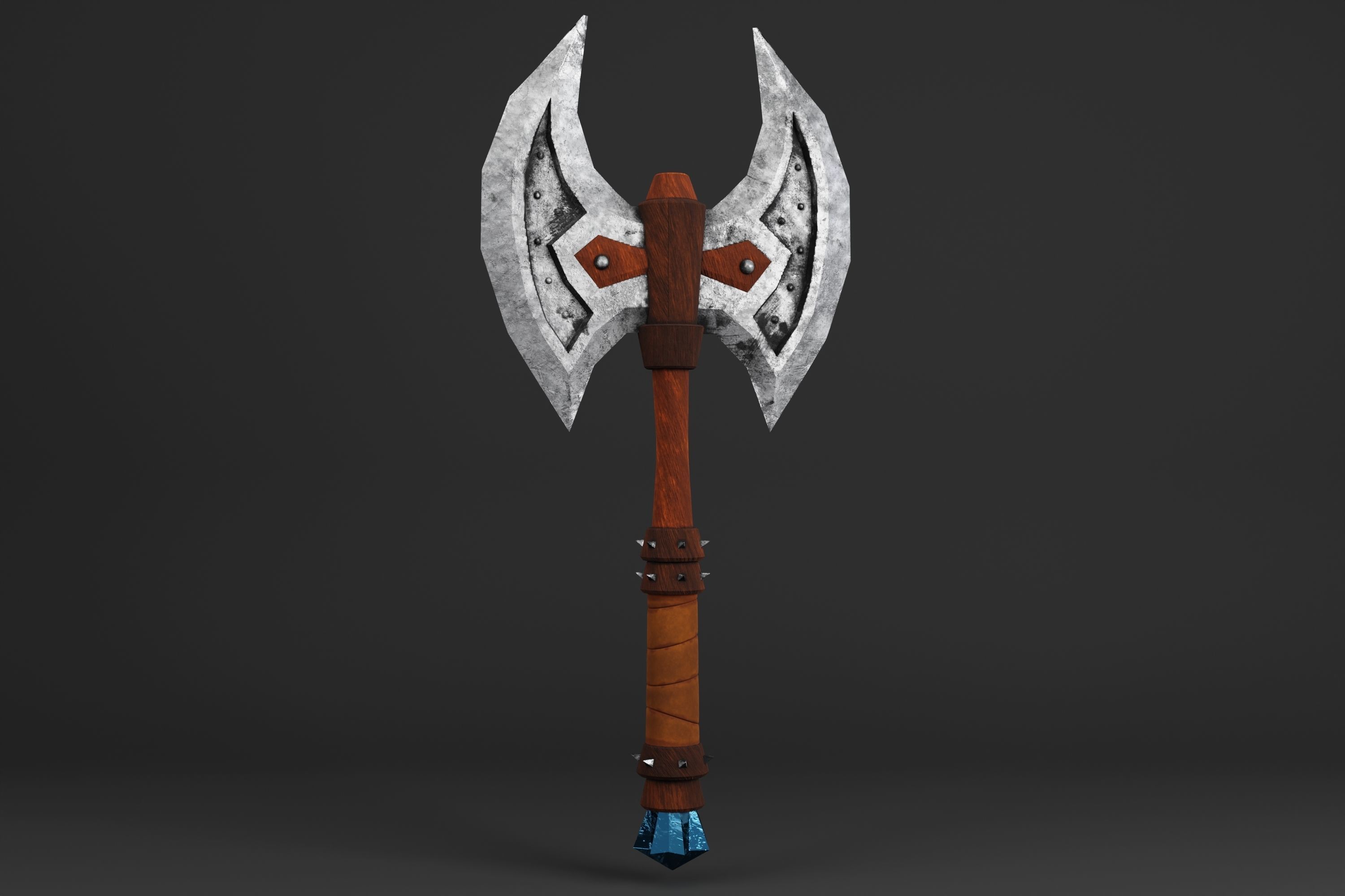 Vikings Axe PBR 3D lowpoly model  3D model_2