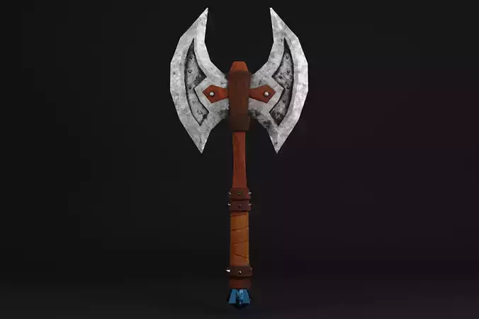 Vikings Axe PBR 3D lowpoly model 