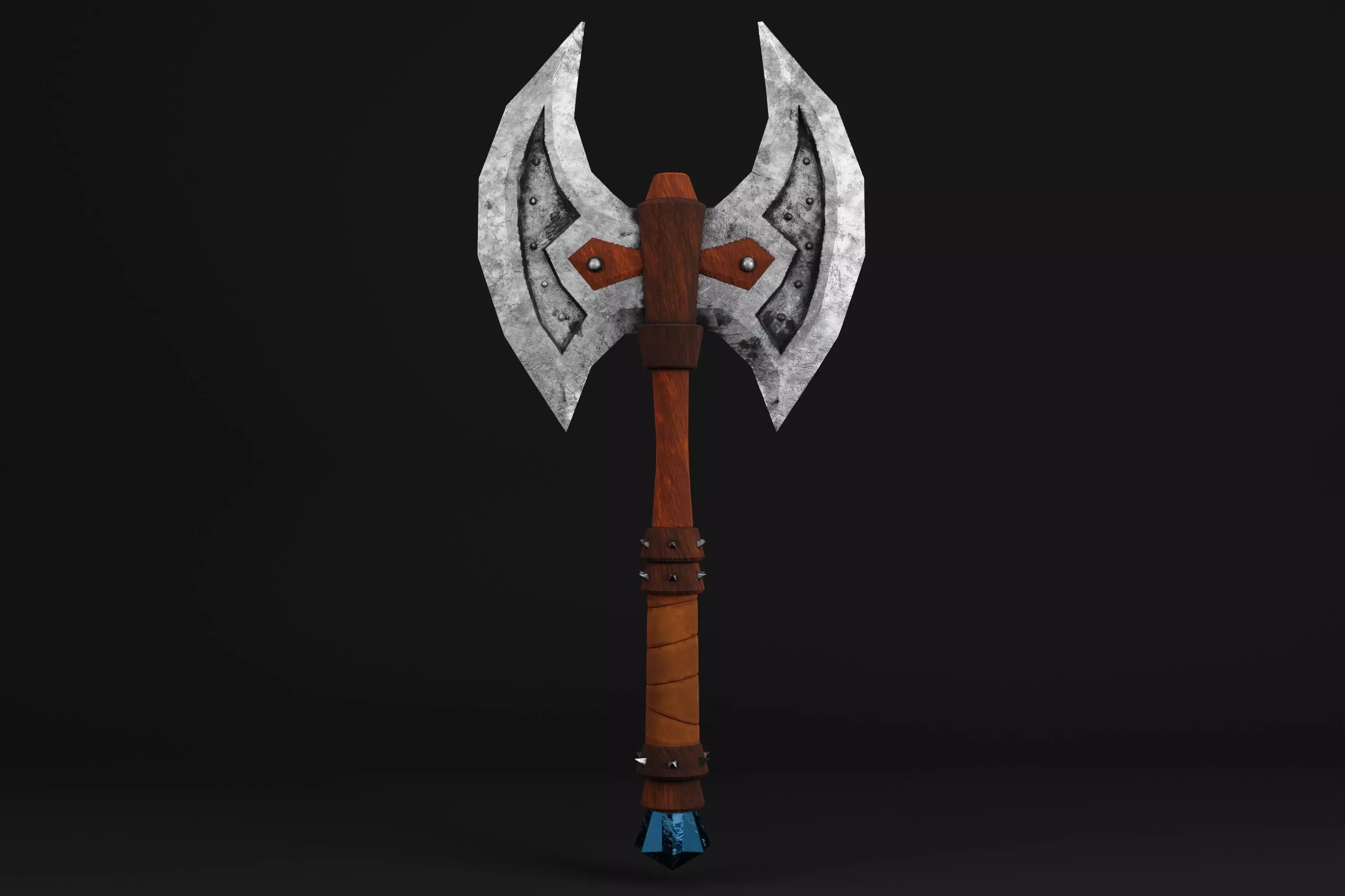 Vikings Axe PBR 3D lowpoly model  3D model_0
