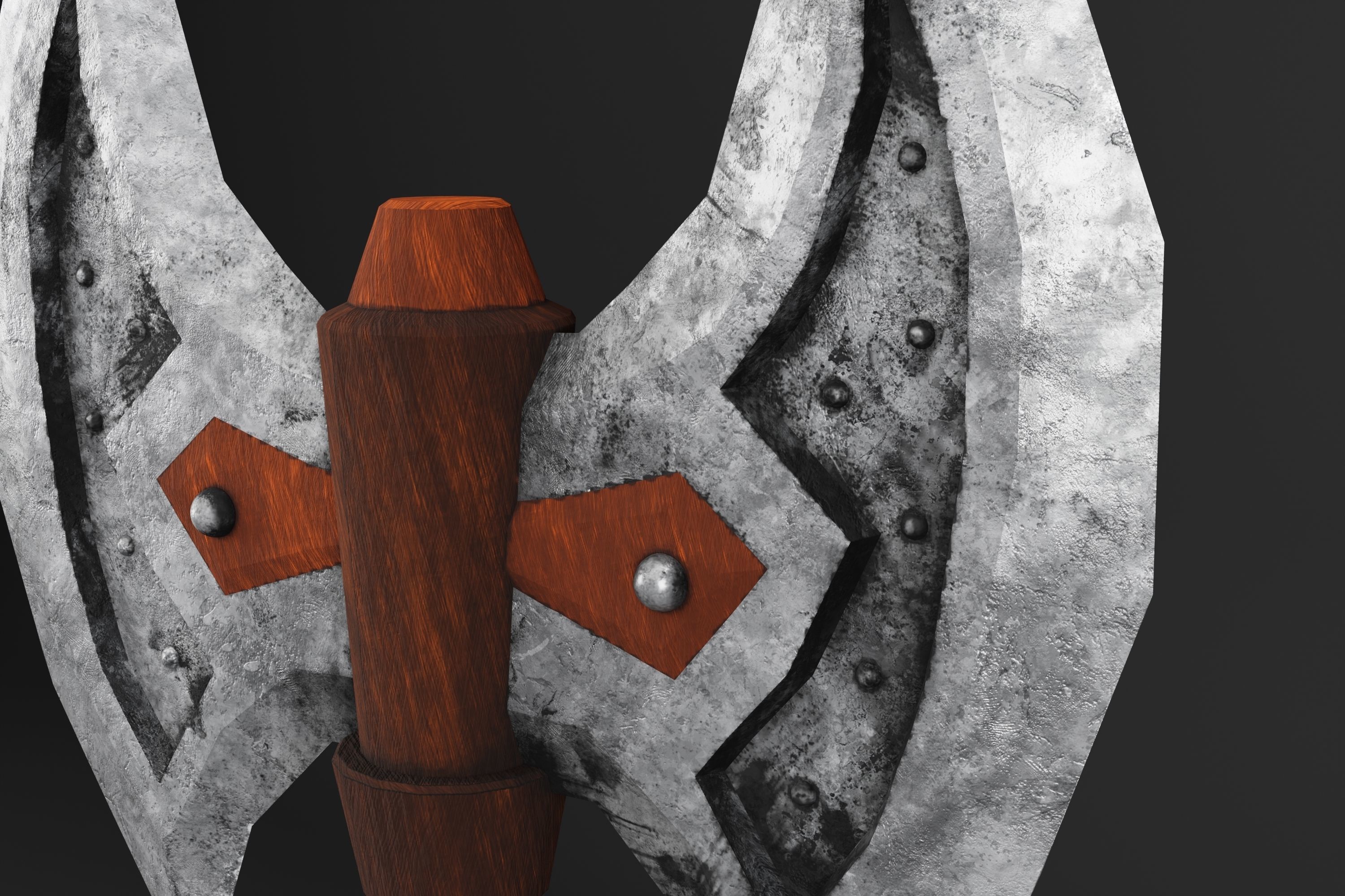 Vikings Axe PBR 3D lowpoly model  3D model_4
