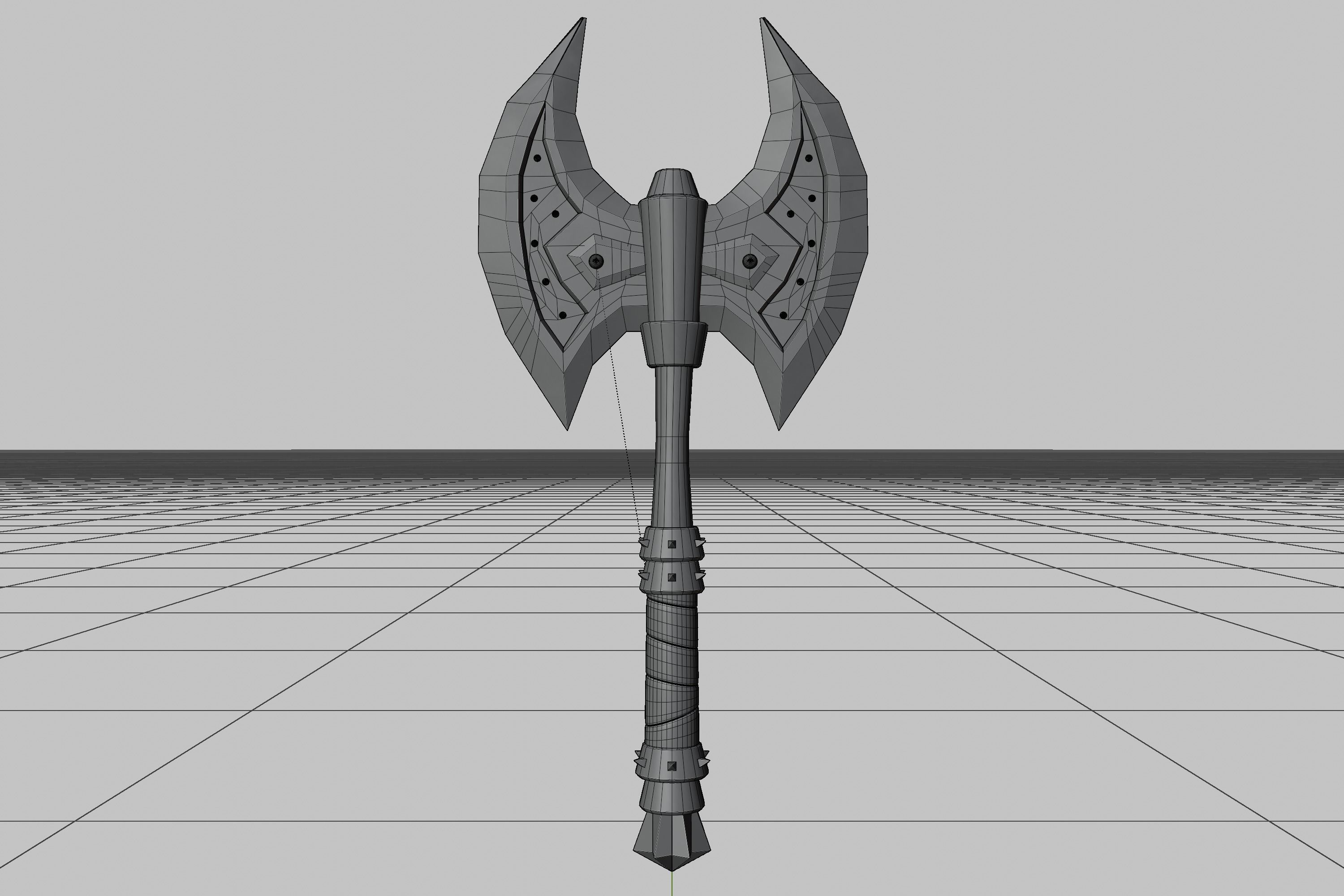 Vikings Axe PBR 3D lowpoly model  3D model_9