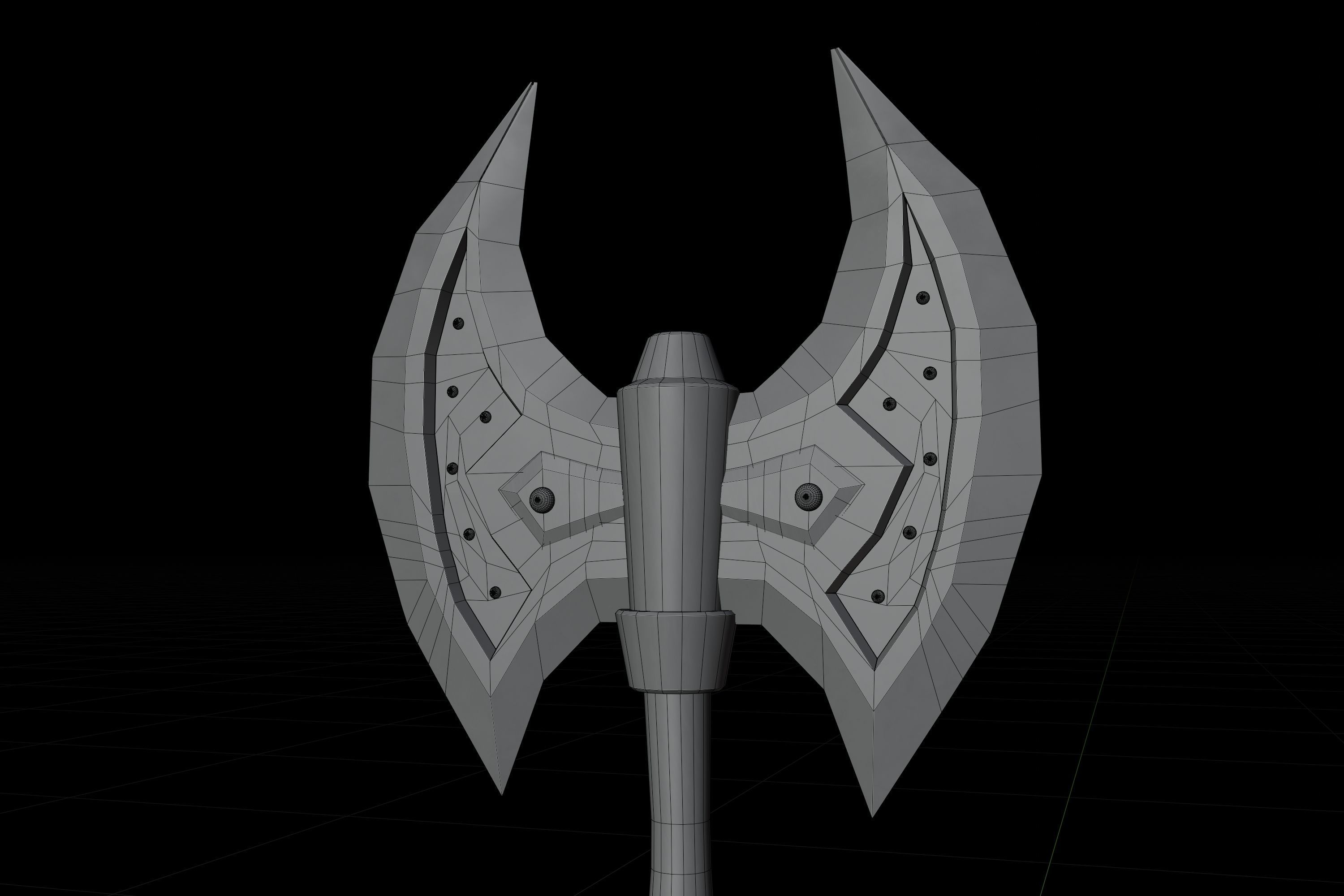 Vikings Axe PBR 3D lowpoly model  3D model_7