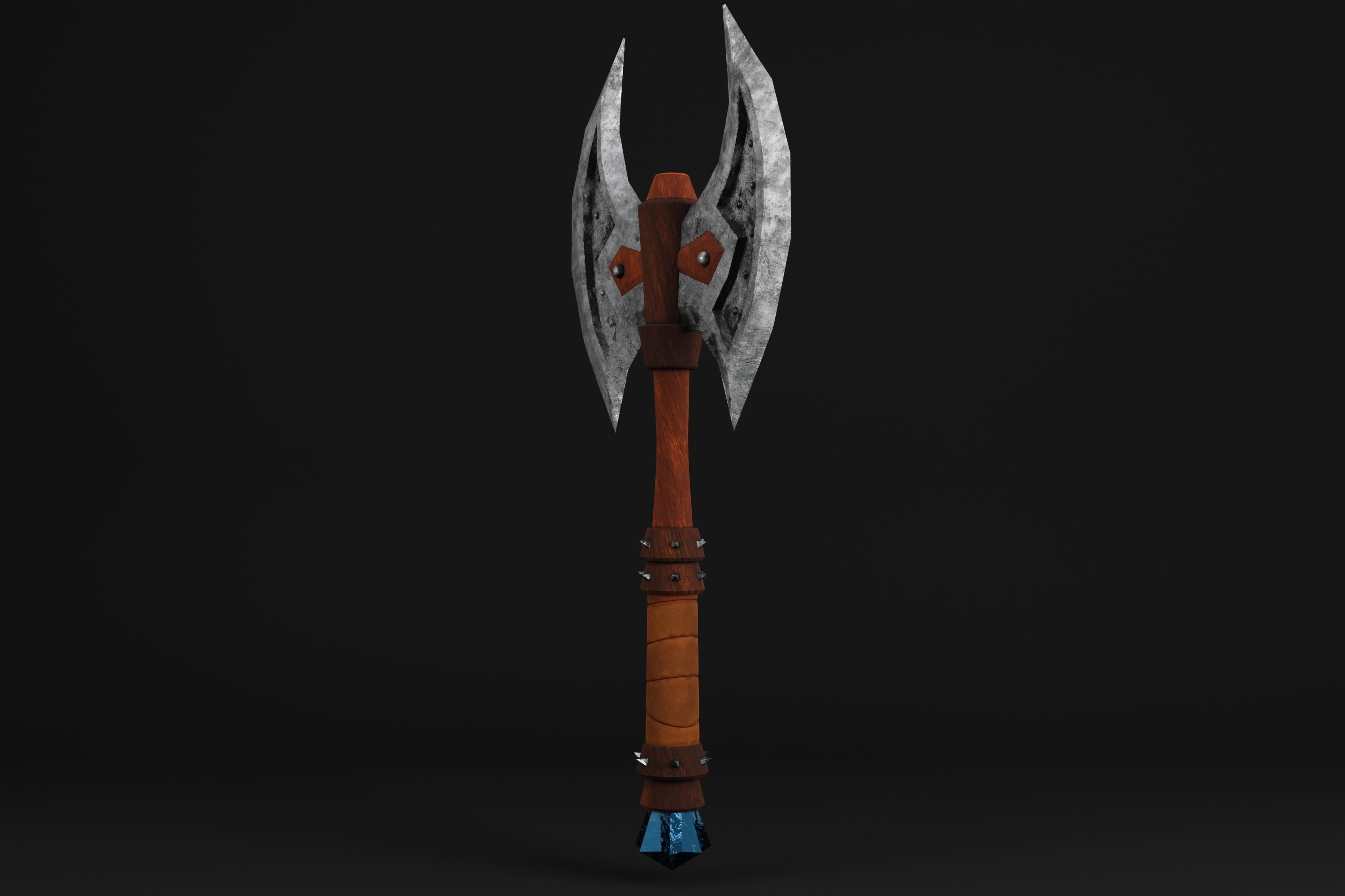 Vikings Axe PBR 3D lowpoly model  3D model_1