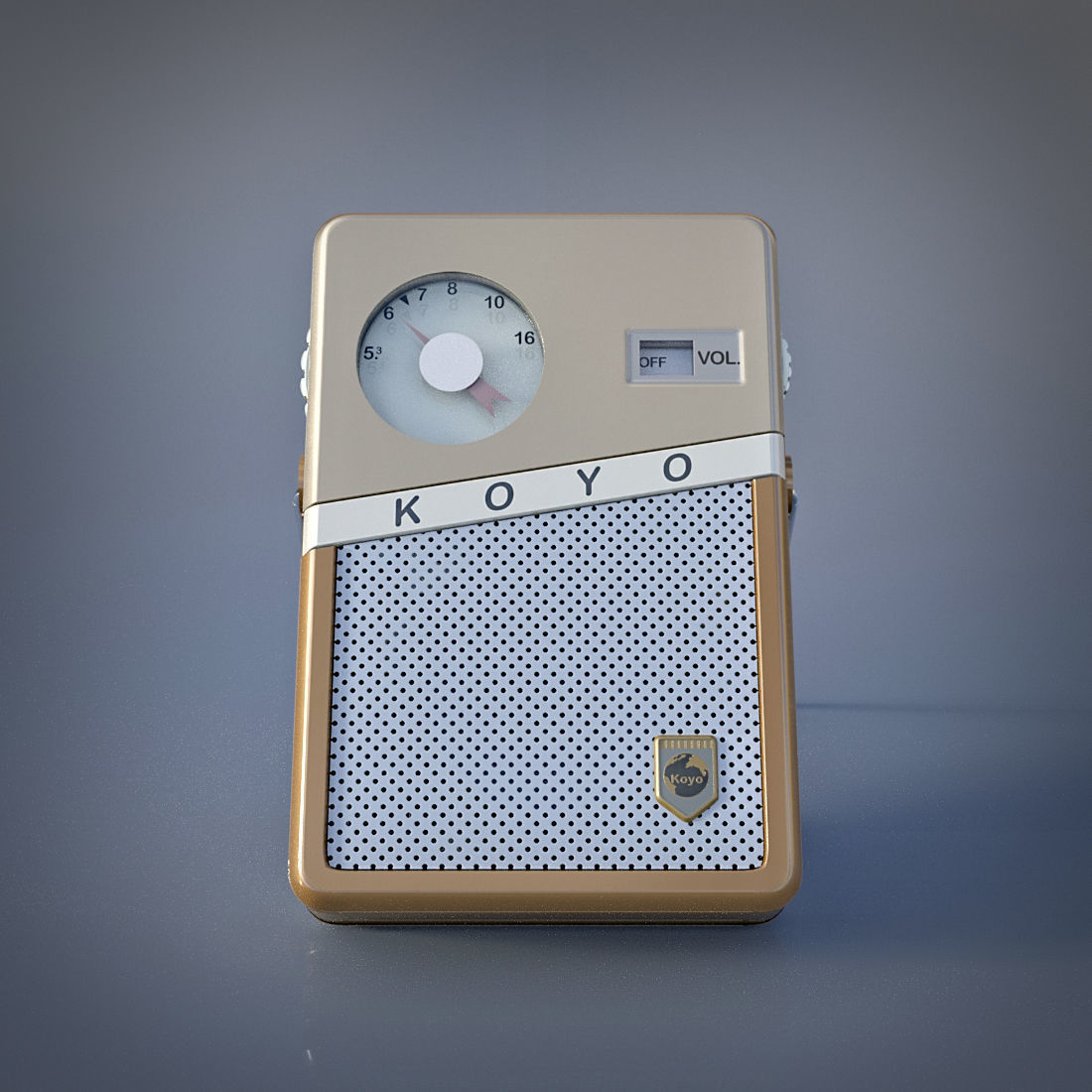 Koyo KR-6TS35 Vintage Transistor Radio 3D model_1