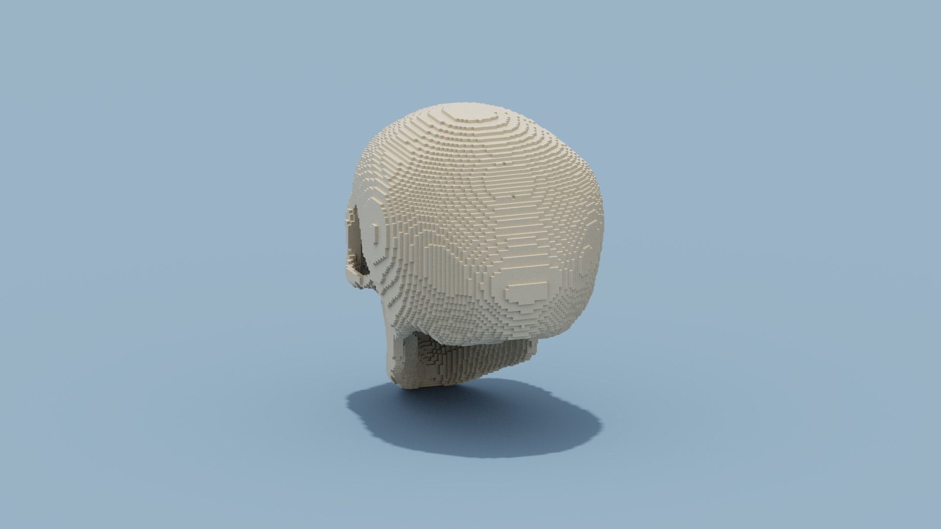 Voxel Skull Low-poly 3D model_8