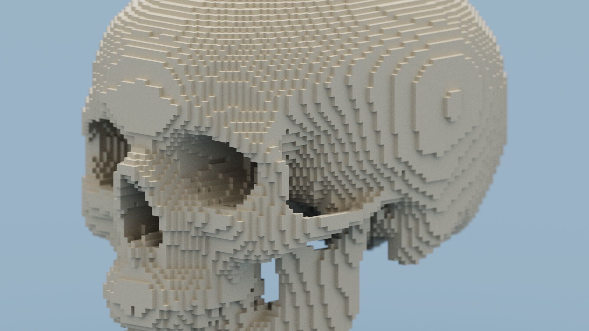 Voxel Skull Low-poly 3D model_1
