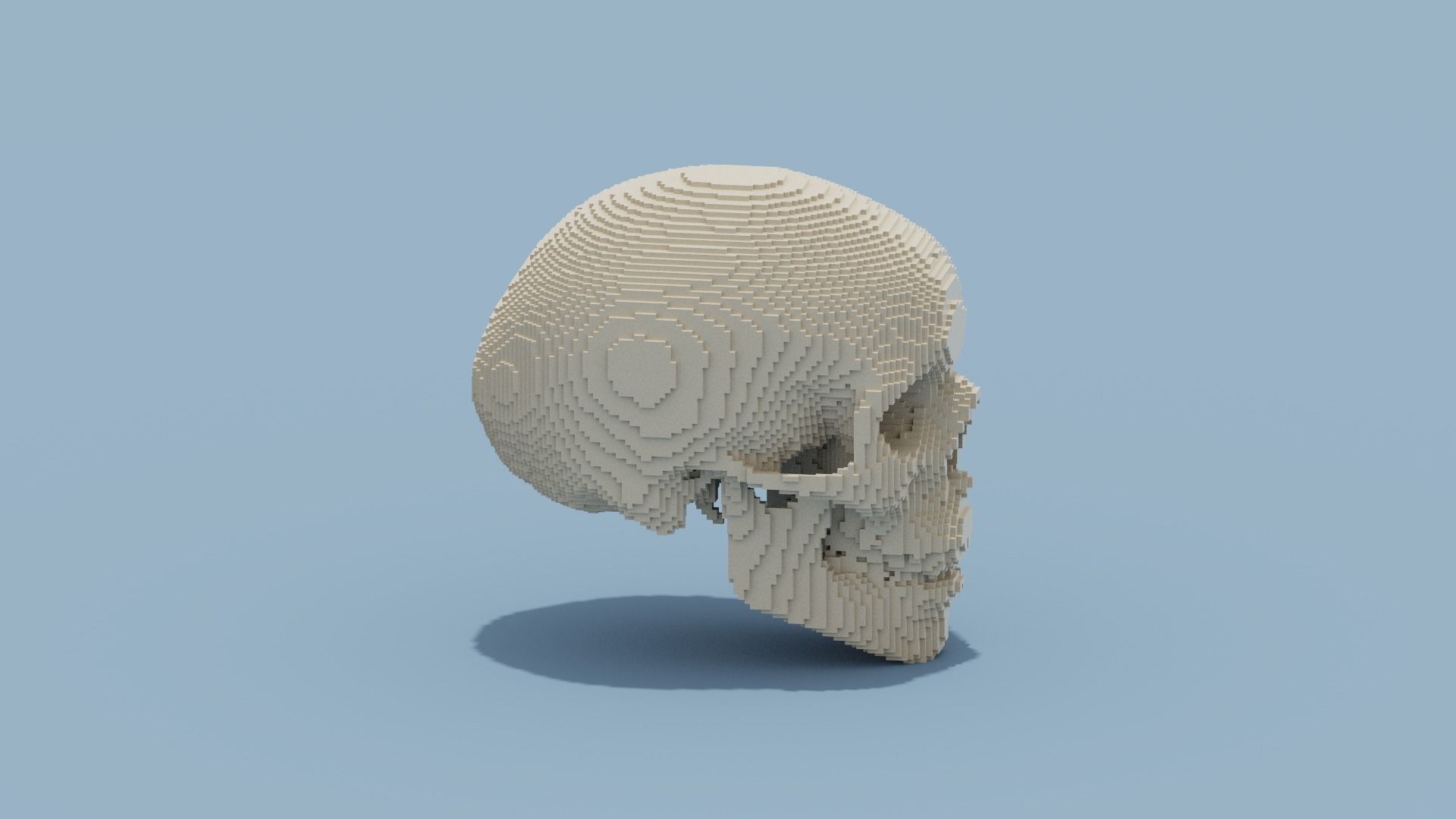 Voxel Skull Low-poly 3D model_12