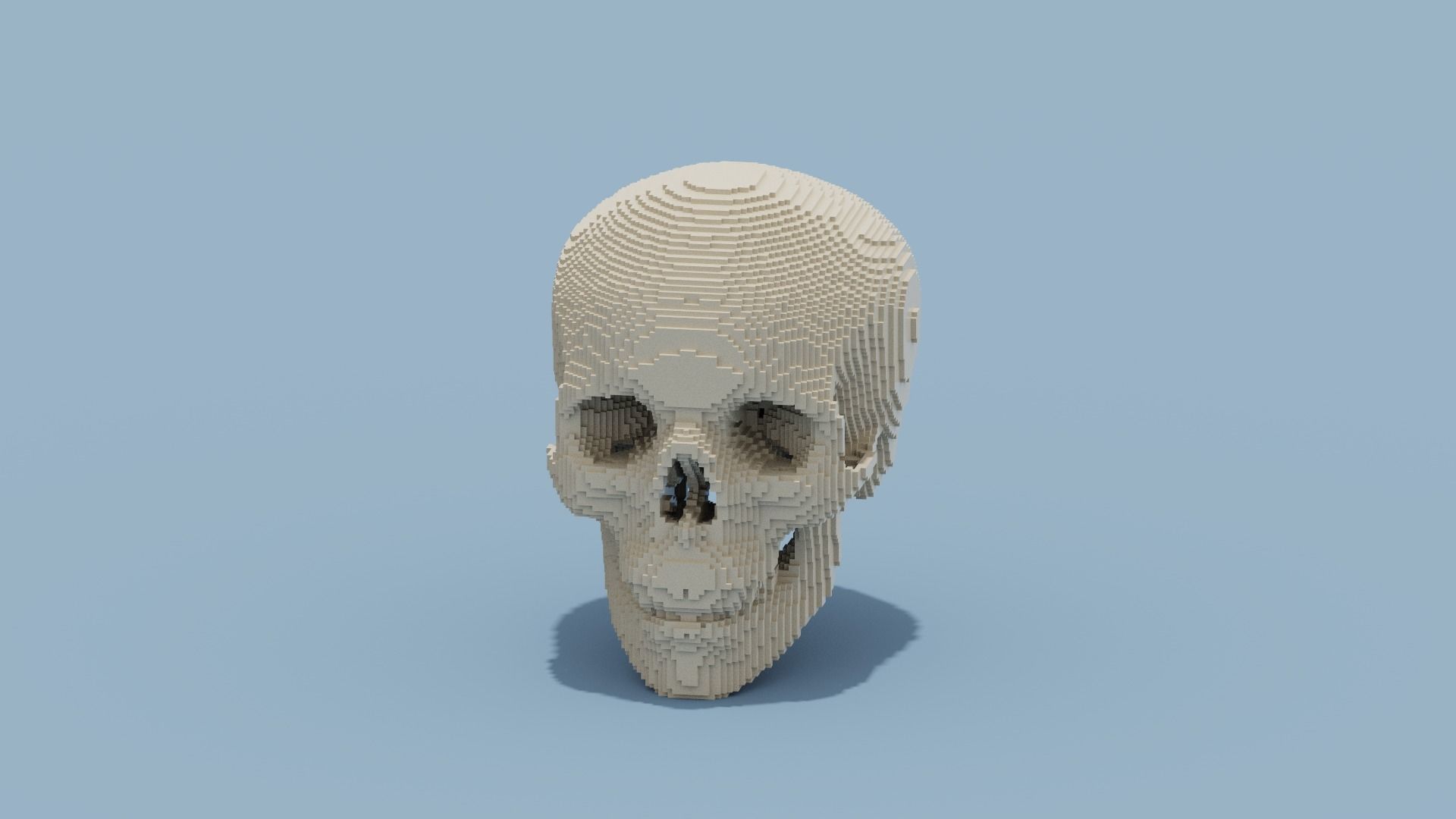 Voxel Skull Low-poly 3D model_15