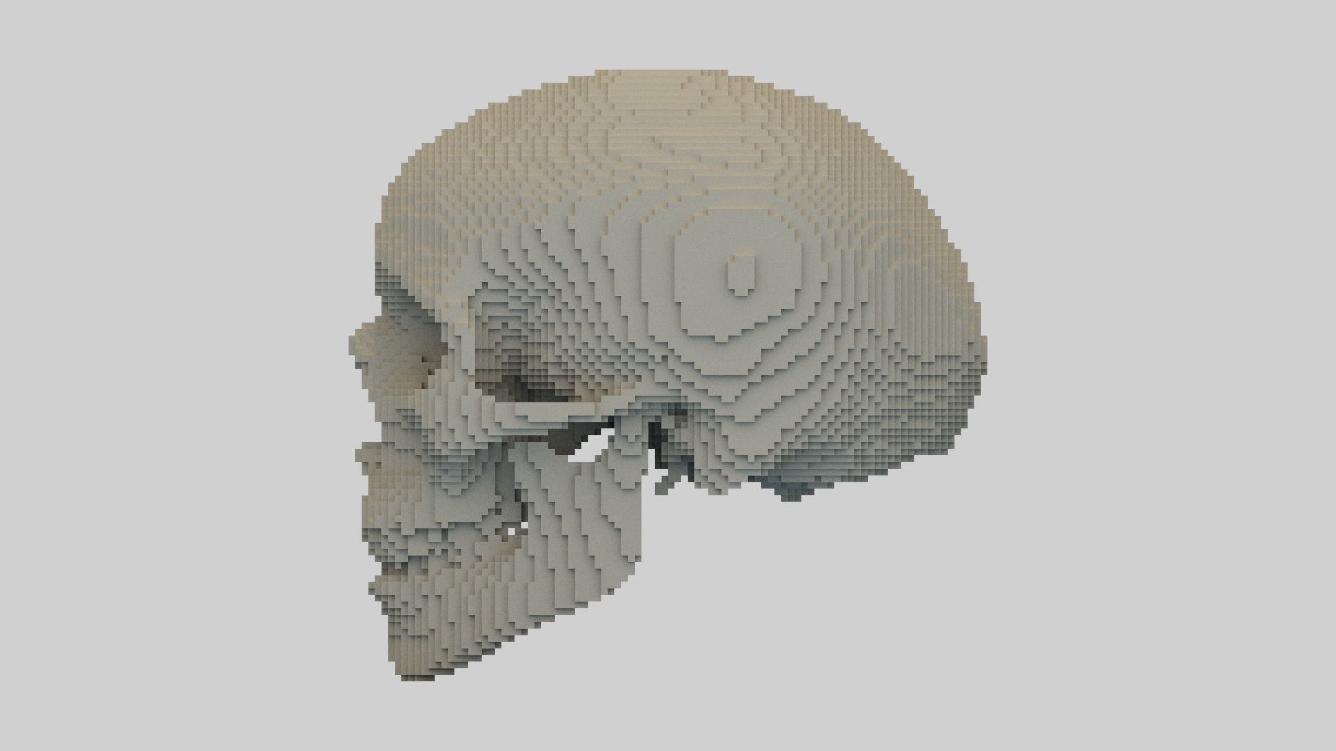 Voxel Skull Low-poly 3D model_3