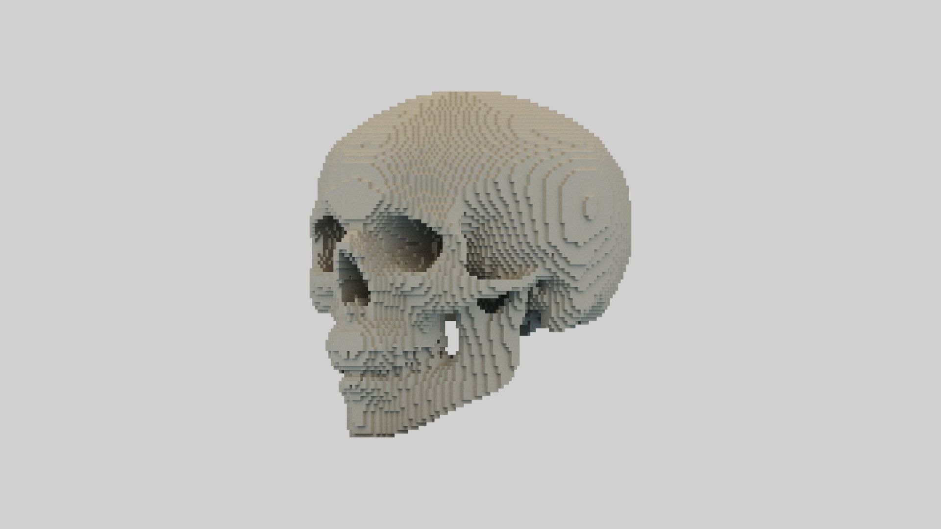 Voxel Skull Low-poly 3D model_4