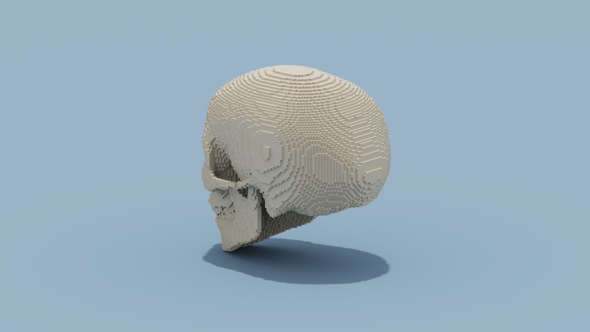 Voxel Skull Low-poly 3D model_7