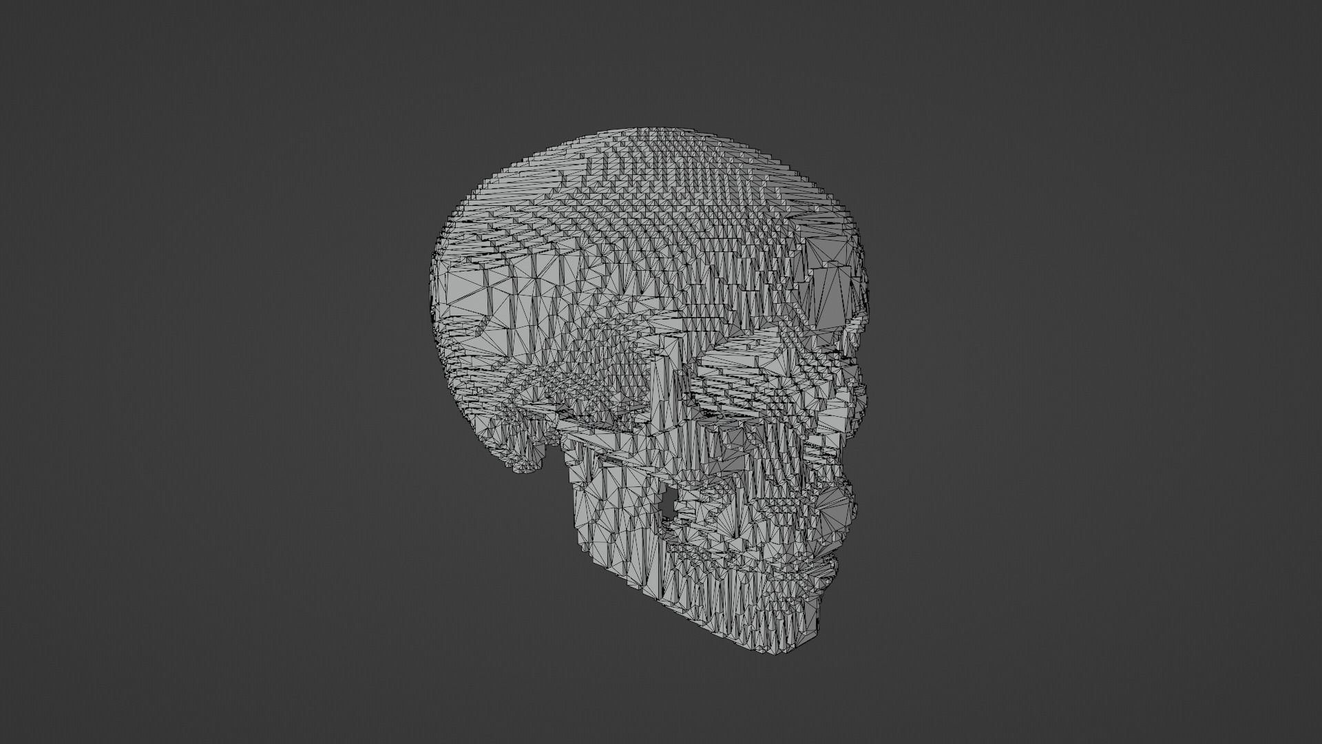 Voxel Skull Low-poly 3D model_18