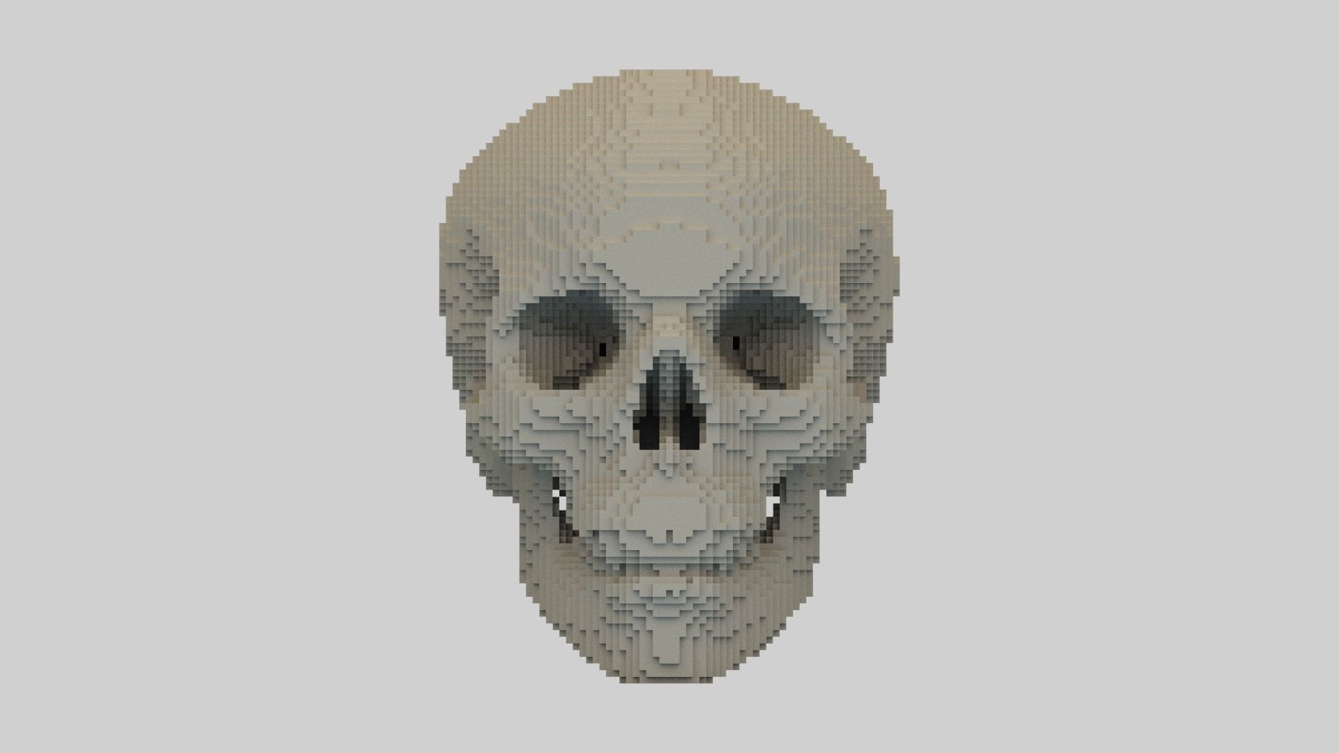 Voxel Skull Low-poly 3D model_2