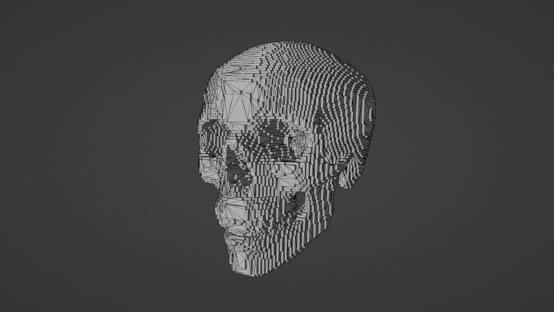 Voxel Skull Low-poly 3D model_17