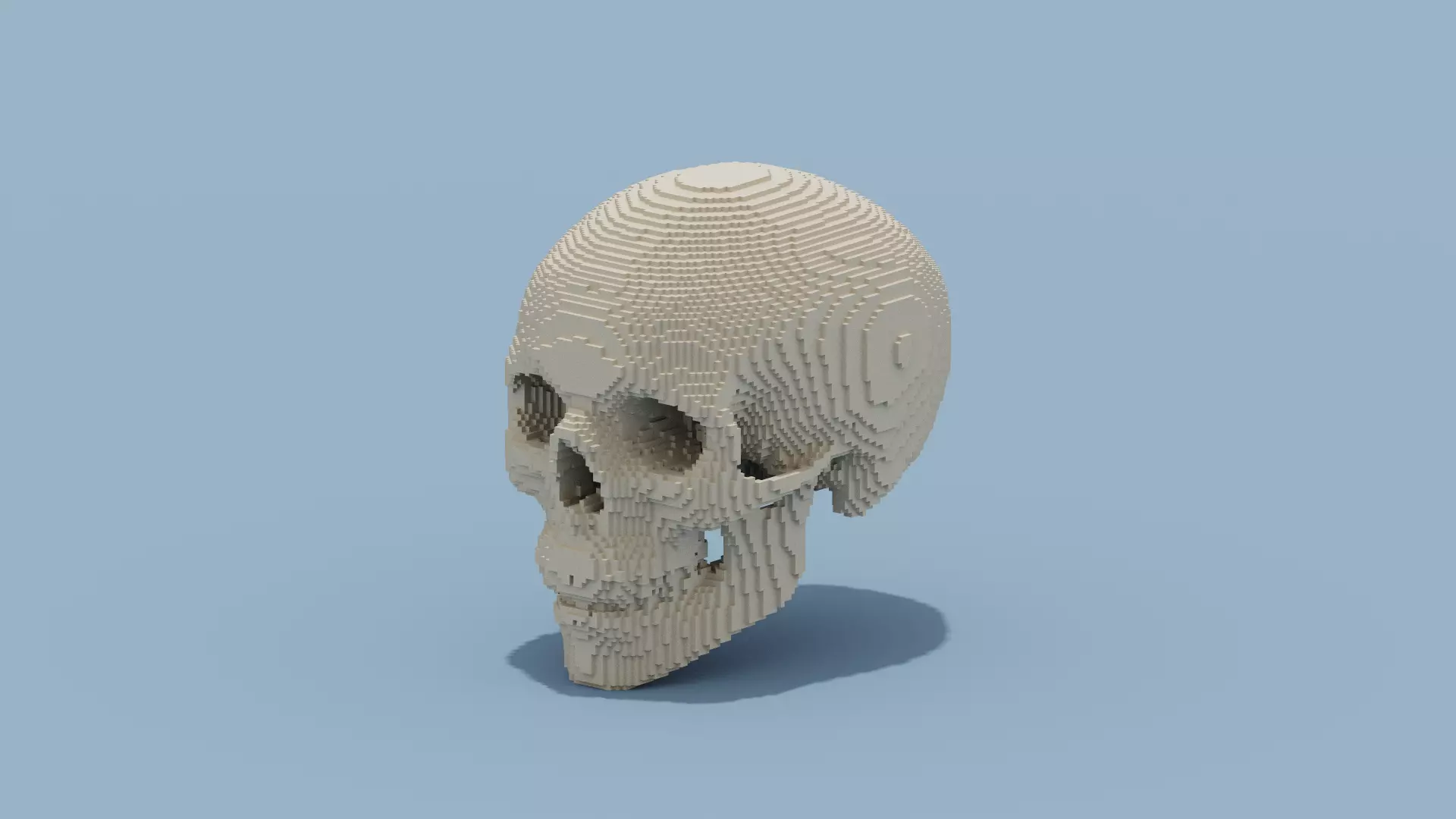Voxel Skull Low-poly 3D model_0