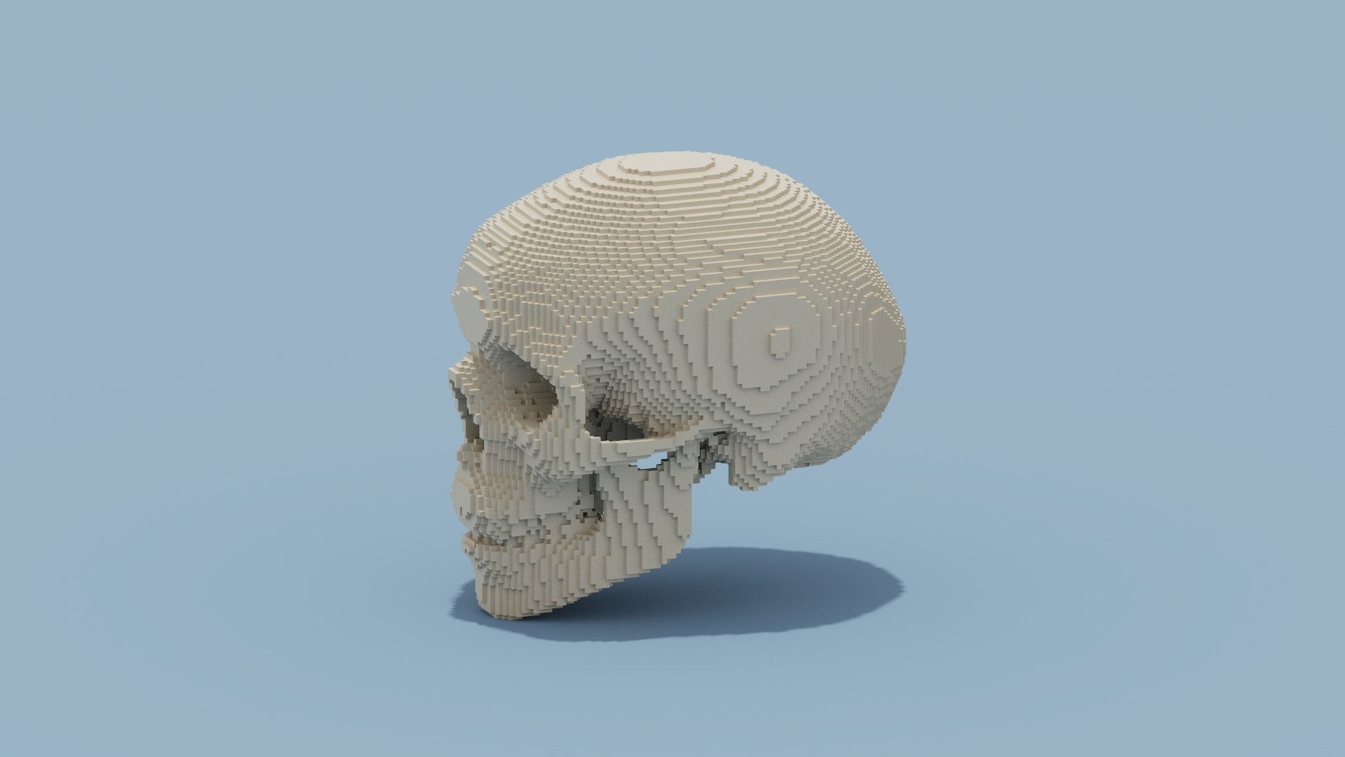 Voxel Skull Low-poly 3D model_5
