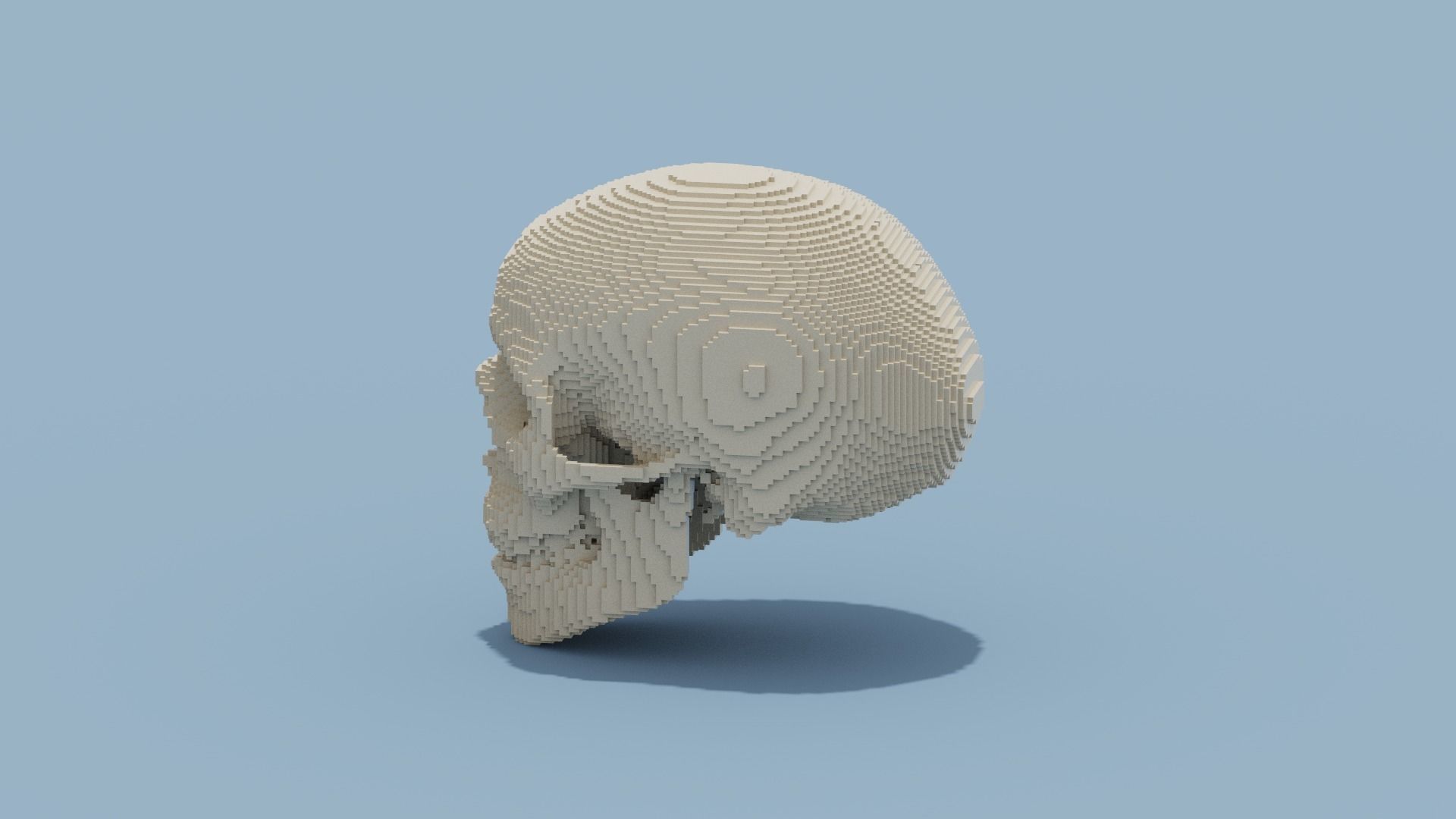 Voxel Skull Low-poly 3D model_6