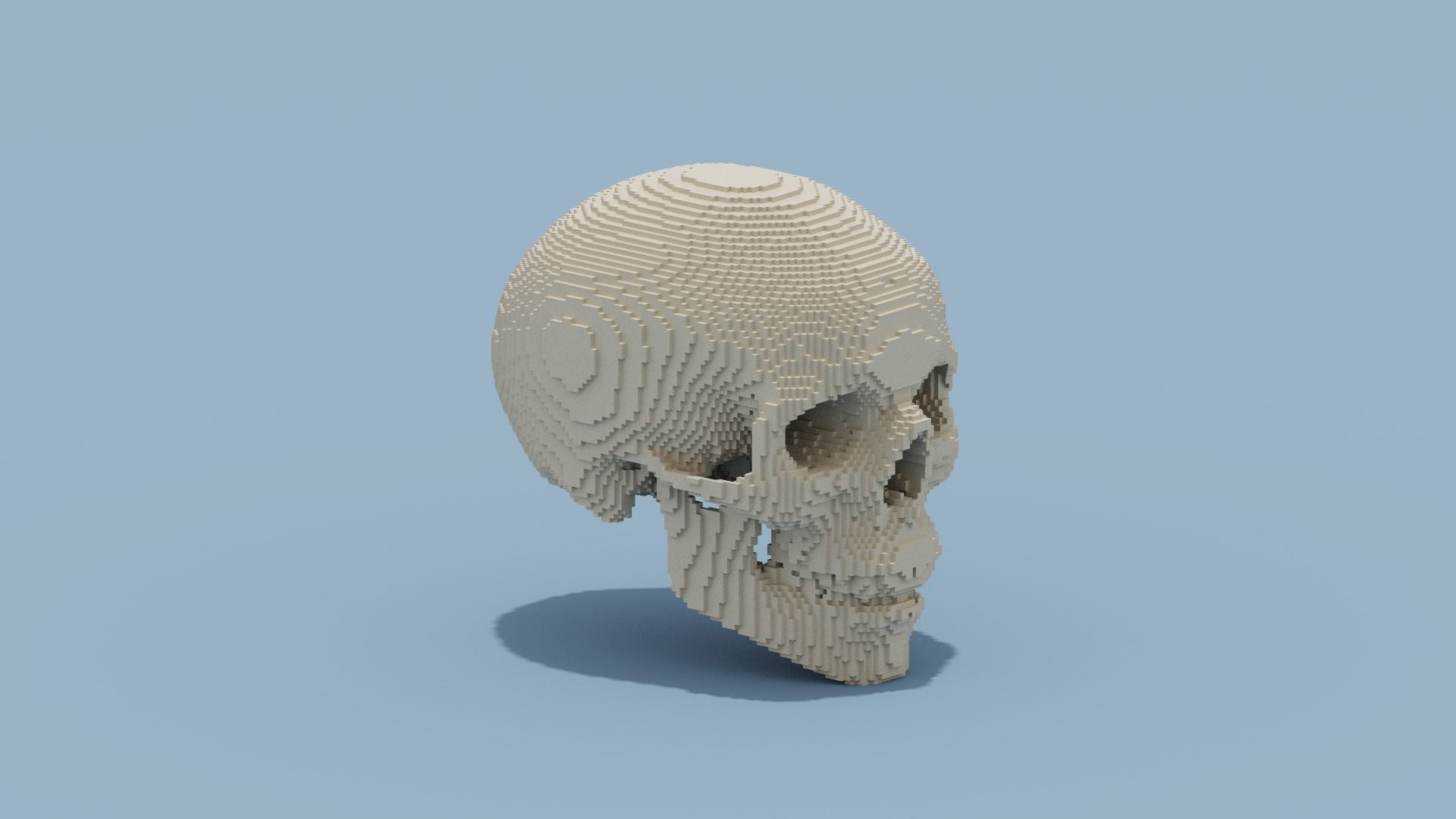 Voxel Skull Low-poly 3D model_13