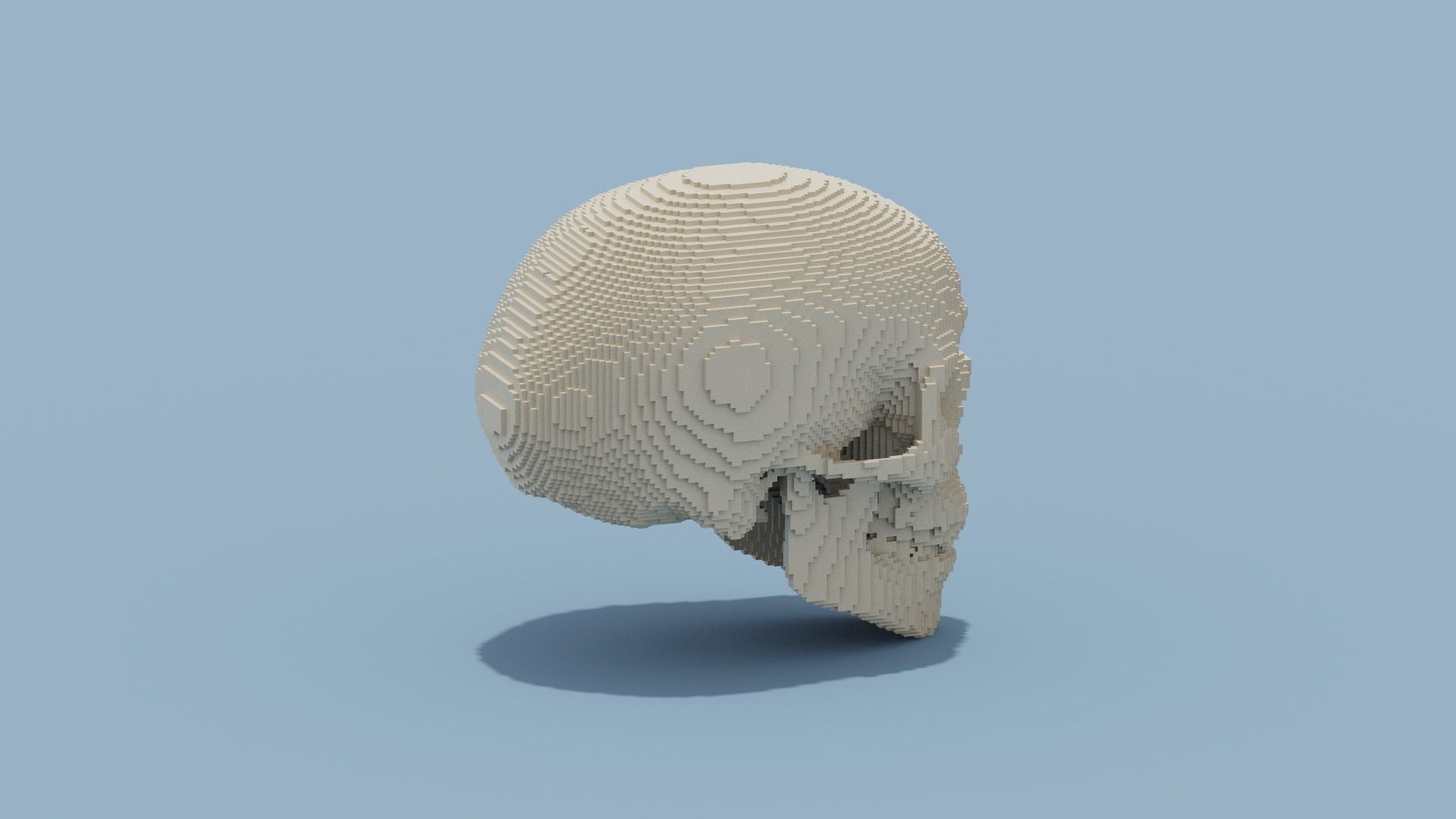 Voxel Skull Low-poly 3D model_11