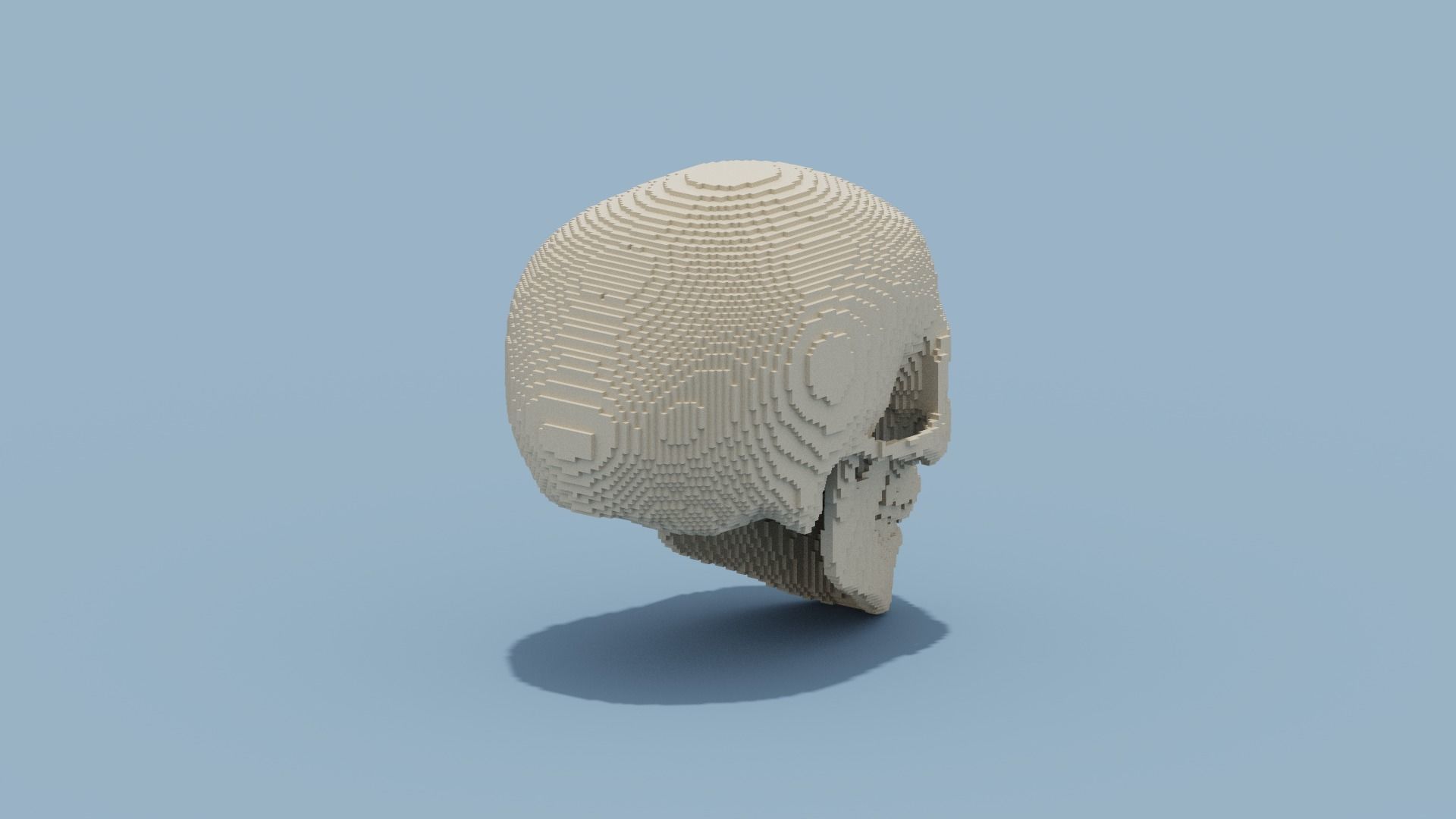 Voxel Skull Low-poly 3D model_10