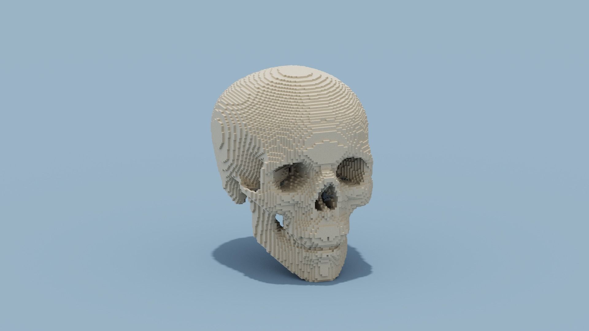 Voxel Skull Low-poly 3D model_14